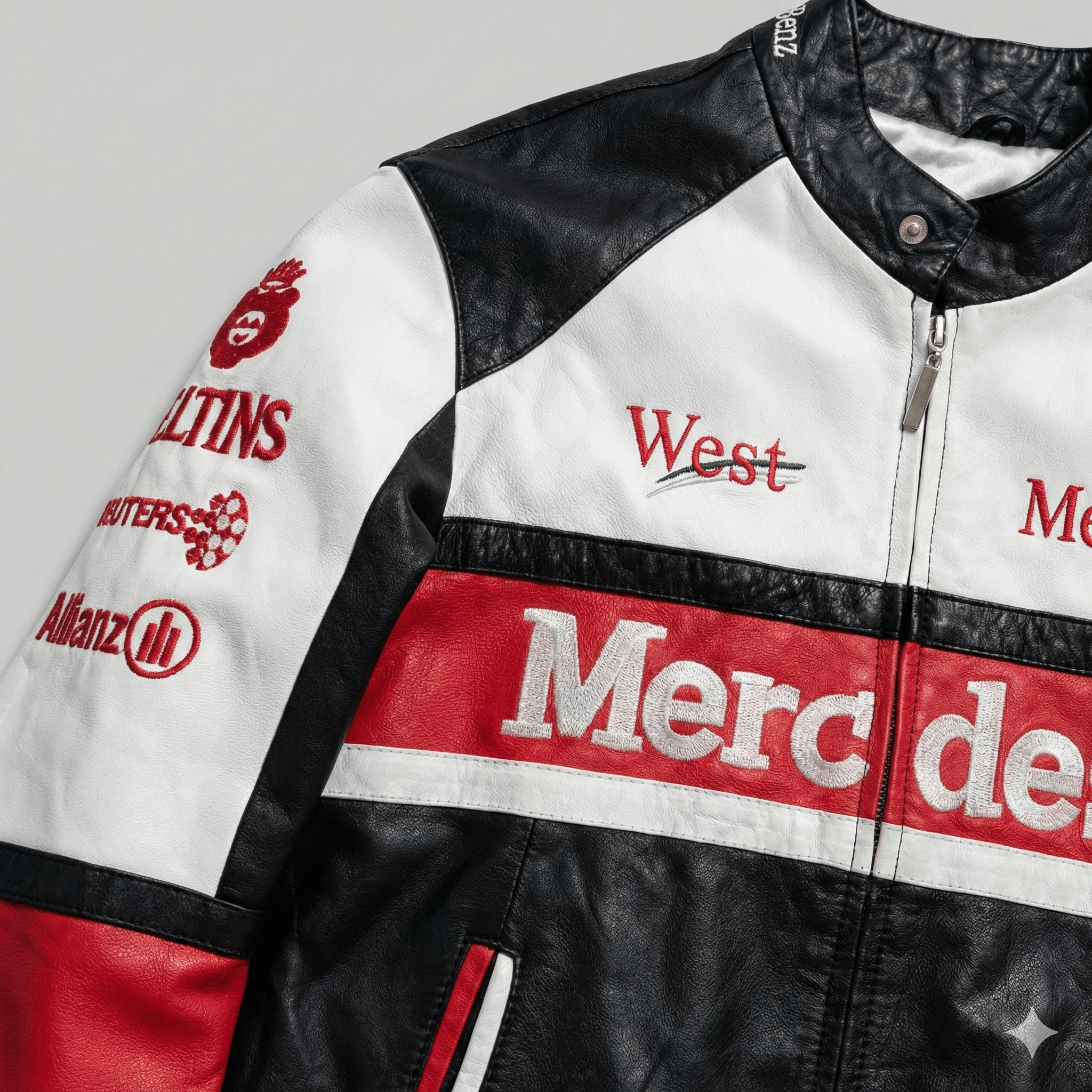 Vintage Vintage F1 West McLaren Mercedes Leather Racing Jacket Y2K Size S / US 4 / IT 40 - 2 Thumbnail