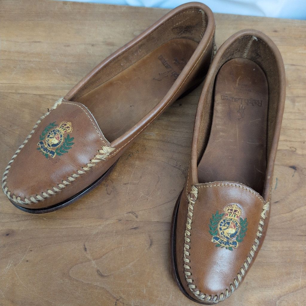 Polo Ralph Lauren × Ralph Lauren Vintage Polo Ralph Lauren Maine Bench Made Leather Flats 8.5 Size US 8.5 / IT 38.5 - 1 Thumbnail