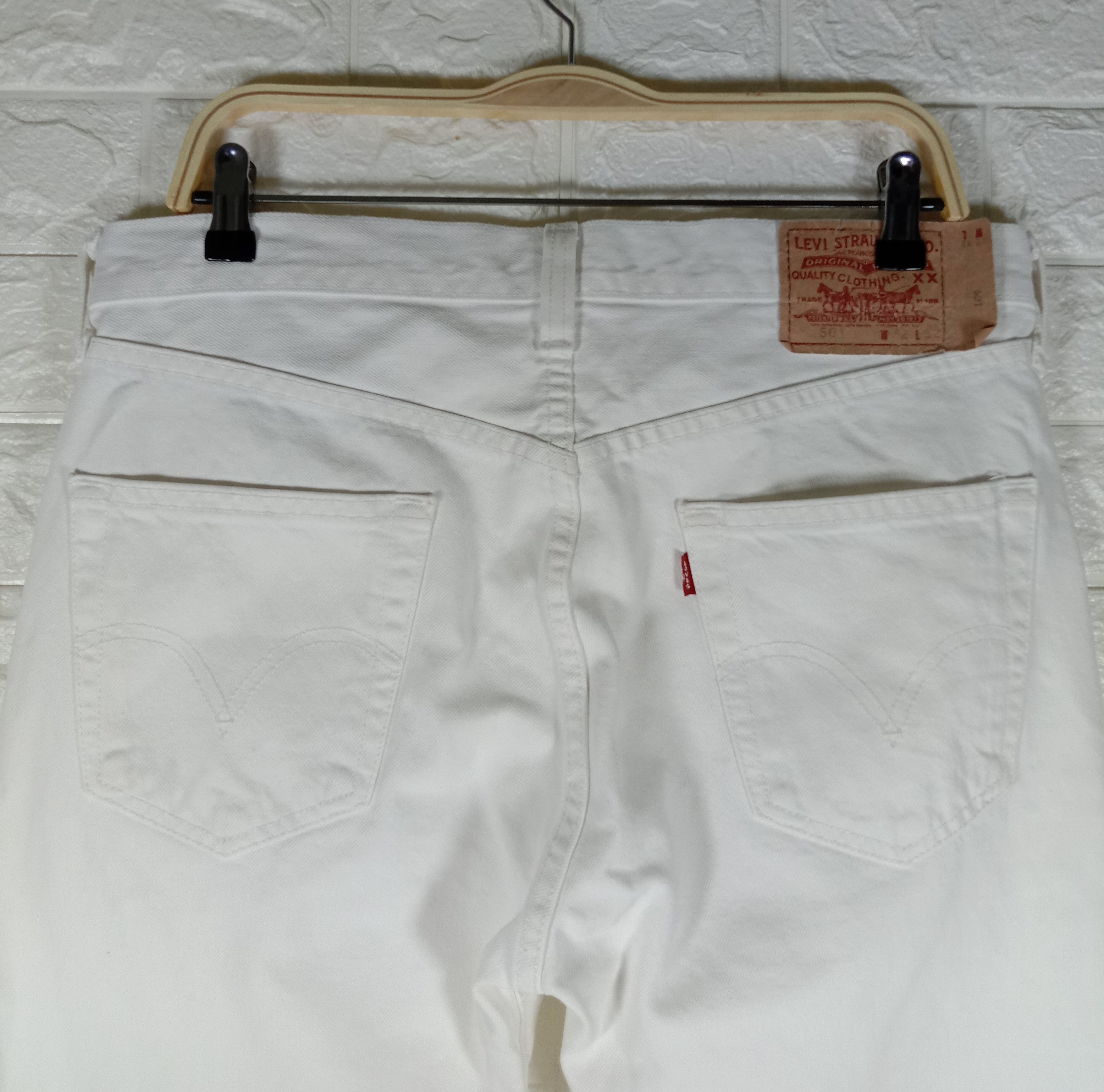 Levi's Vintage Levi's 501 Jeans Straight Leg Button Fly White Denim Size US 32 / EU 48 - 6 Thumbnail