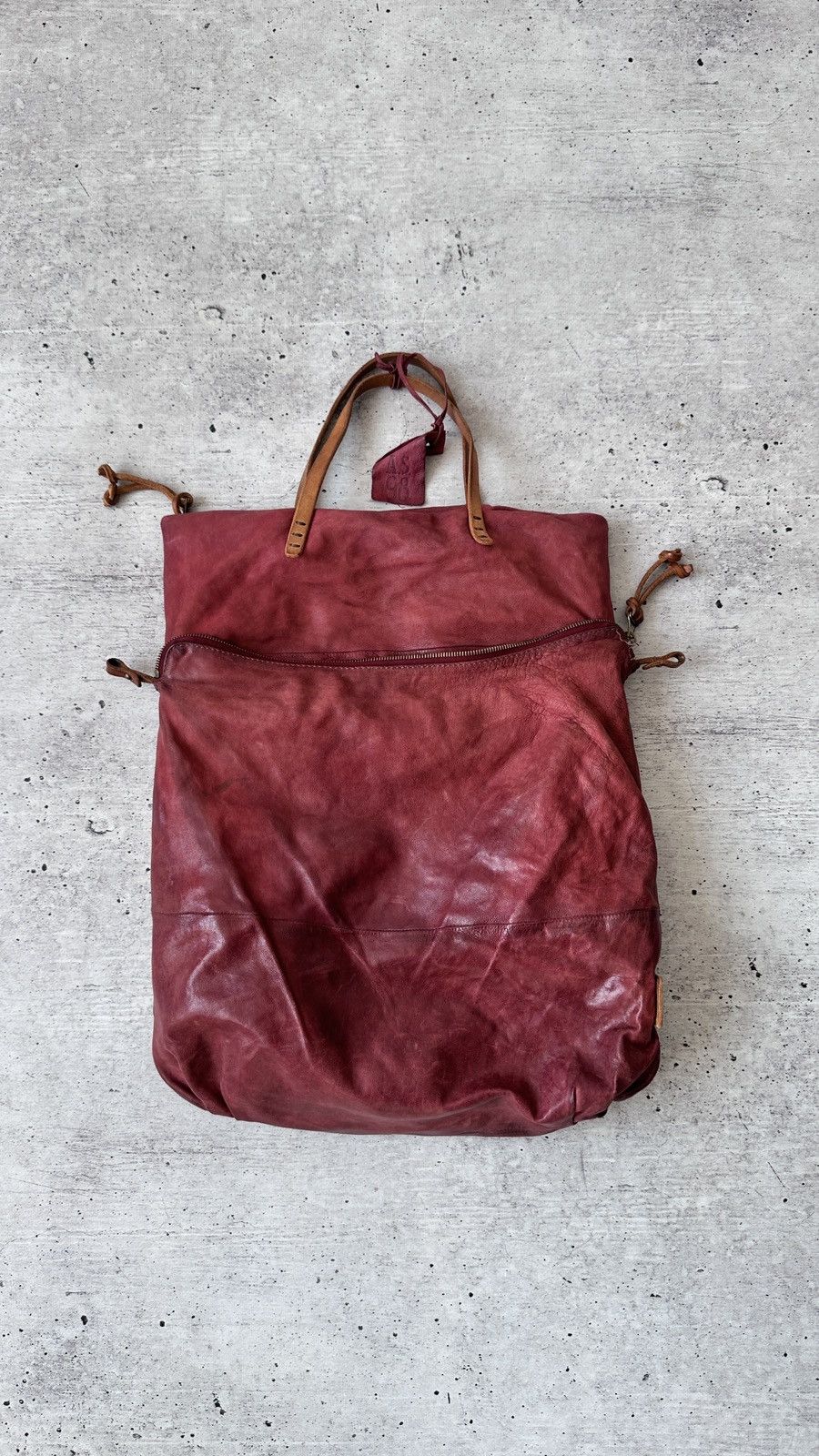 A.S.98 AS98 Leather Hobo Bag Foldover Large Slouchy Tote Oxblood Size ONE SIZE - 10 Thumbnail
