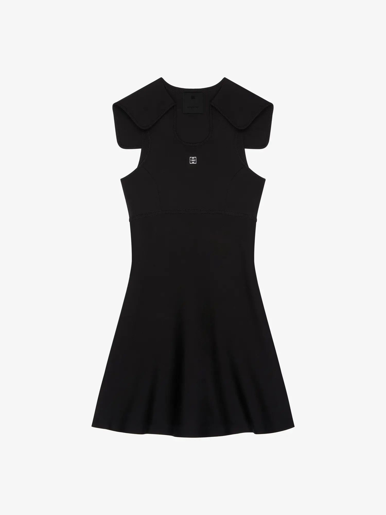o1w1db10825 Sleevess Sailor Collar Dress in Black