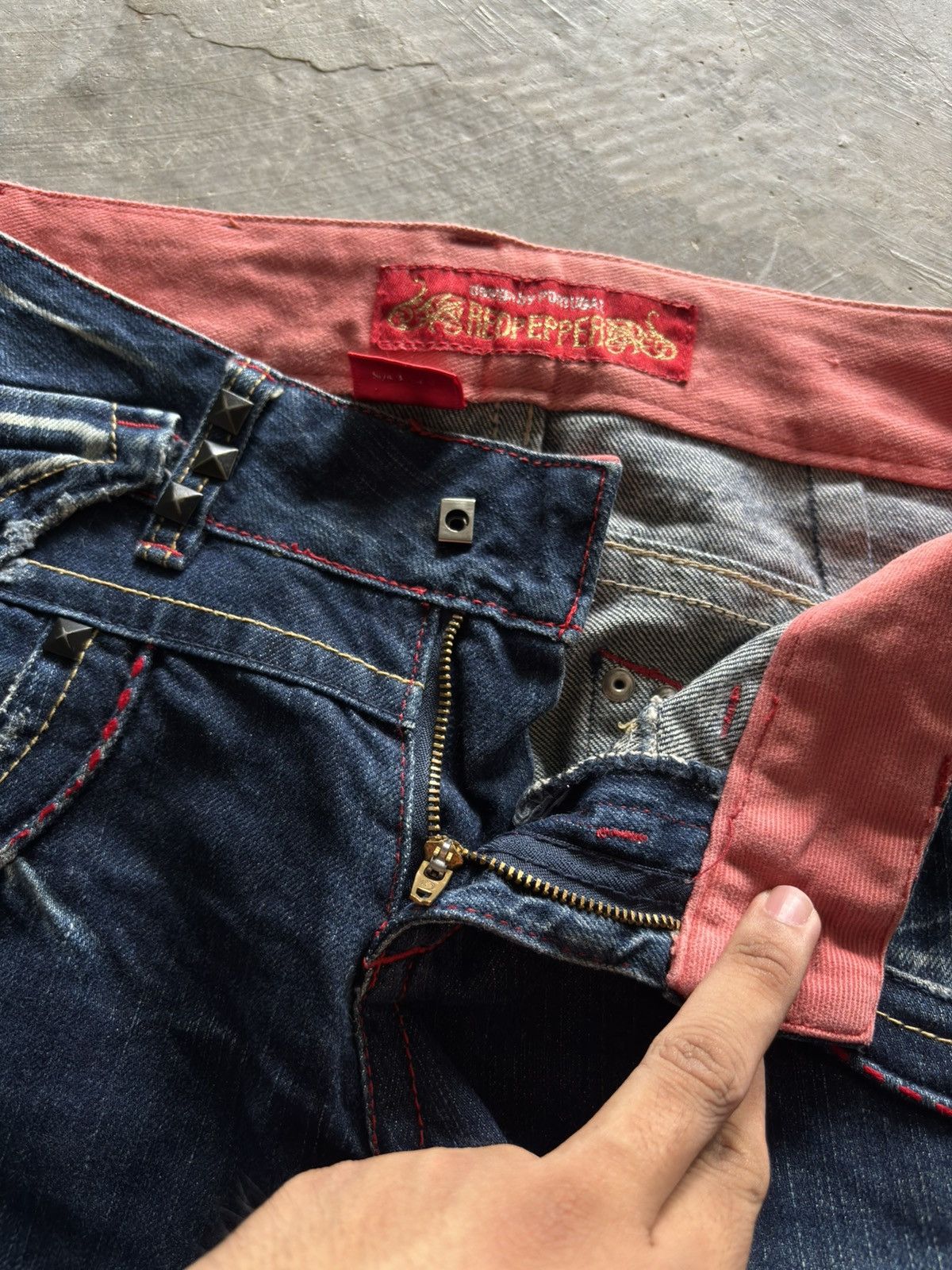 Hysteric Glamour FLARE RED PEPPER JEANS RED LABEL japanese distressed punk Size US 29 - 4 Thumbnail