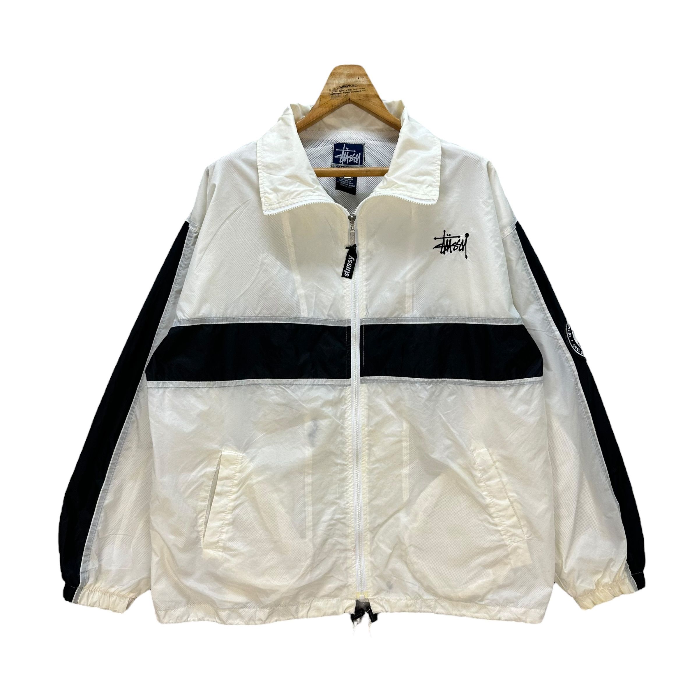 Stussy Stussy club jacket coated cotton brown sz large | Grailed