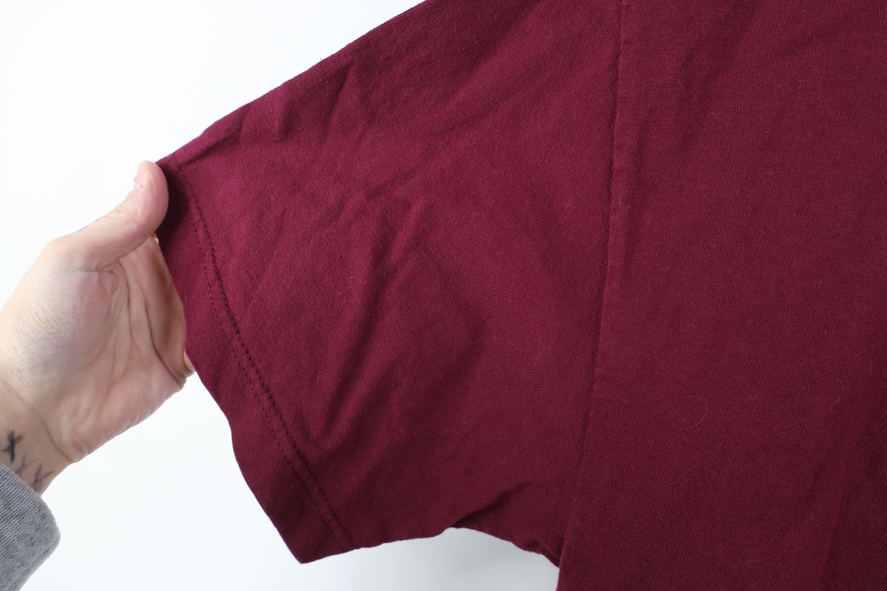 Nike Vintage Y2K Nike Scott Big Center Swoosh T-Shirt Burgundy Size US XL / EU 56 / 4 - 8 Thumbnail