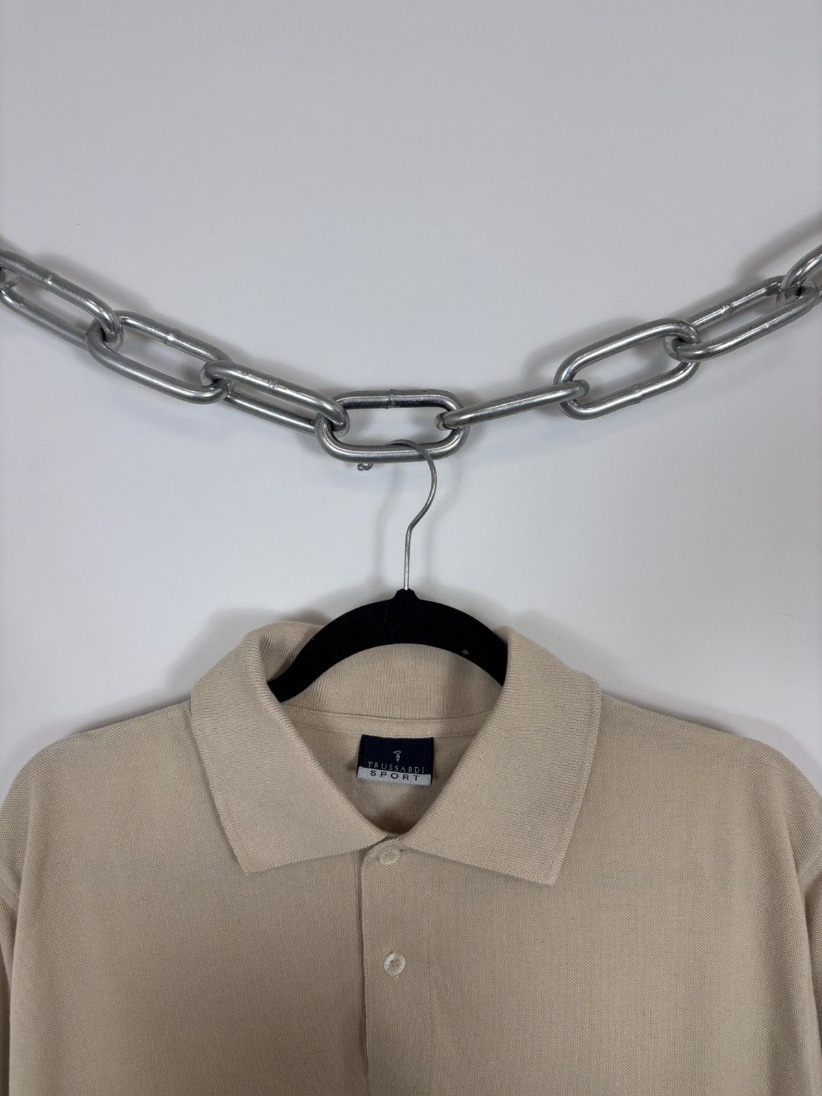 Trussardi Trussardi Sport Vintage Men’s Cotton Beige Polo Shirt Size US XL / EU 56 / 4 - 3 Thumbnail