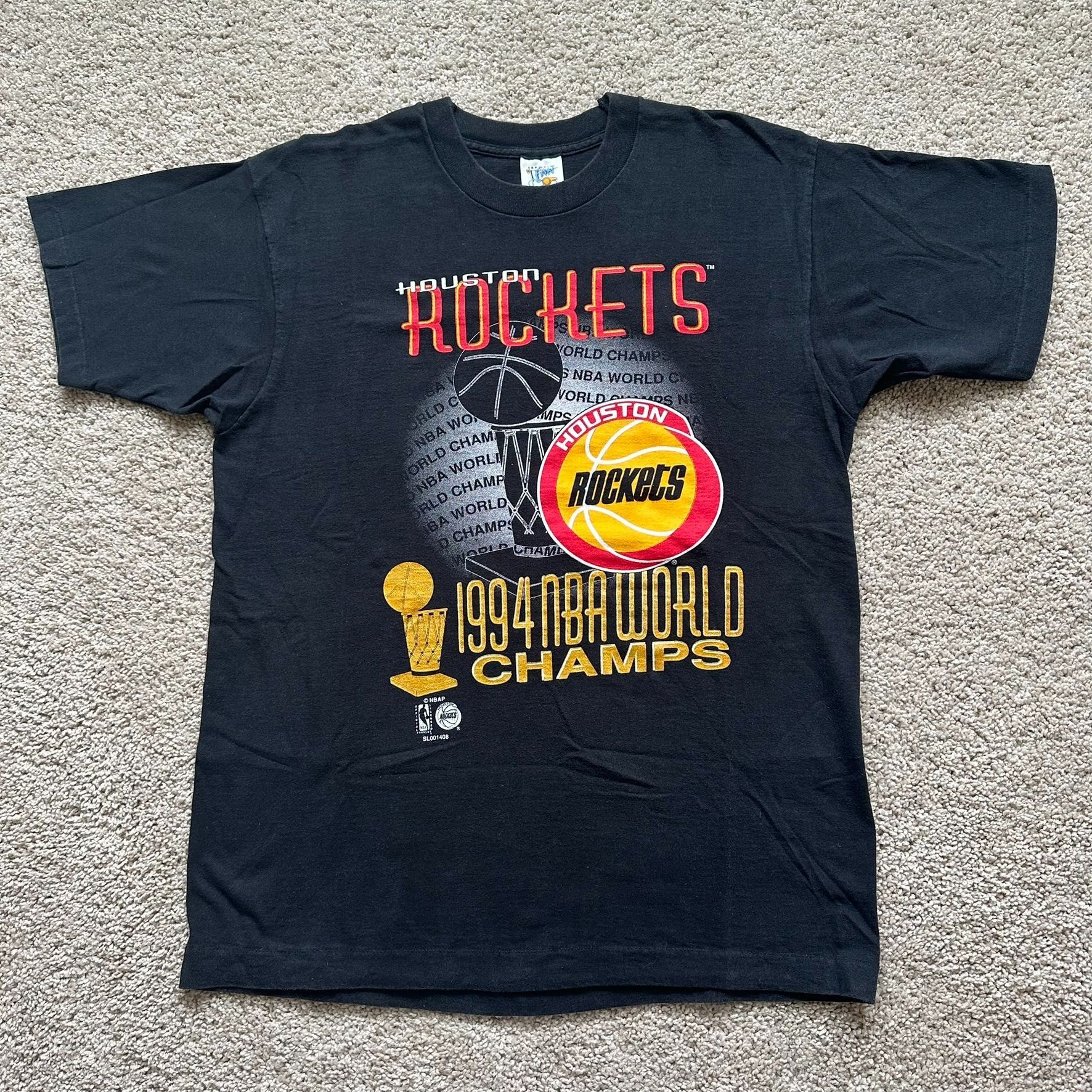 NBA Vintage 1994 Houston Rockets Champions T-Shirt Single Stitch Size US L / EU 52-54 / 3 - 1 Thumbnail