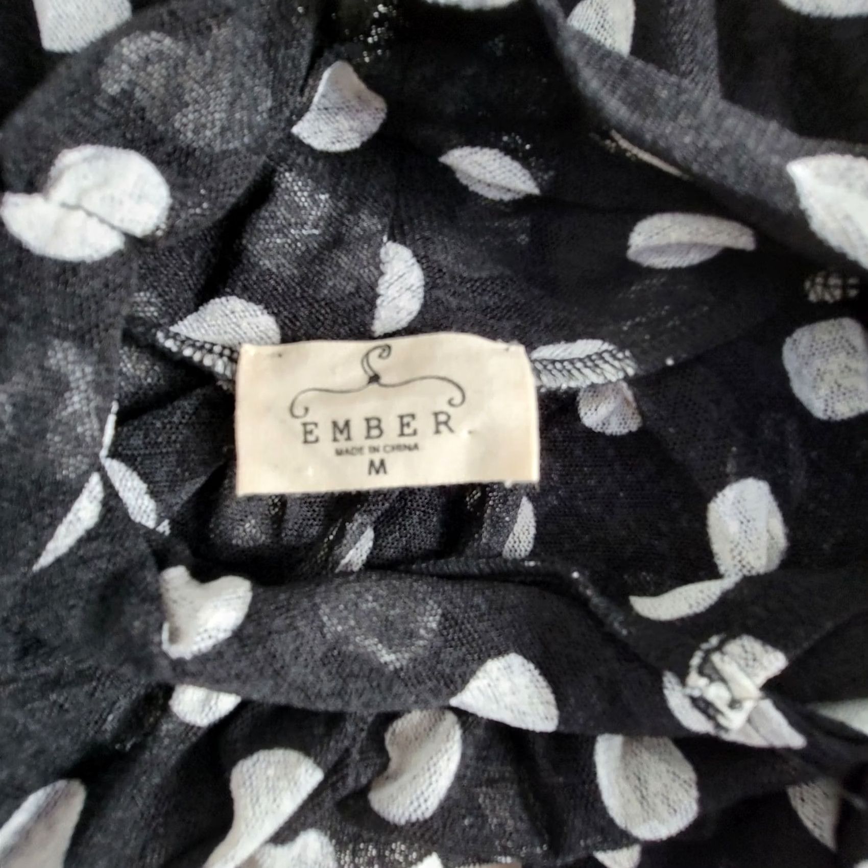 Vintage Ember Blouse Black White Polka Dot Tie-Neck Puff Sleeve Sheer M Size M / US 6-8 / IT 42-44 - 3 Thumbnail