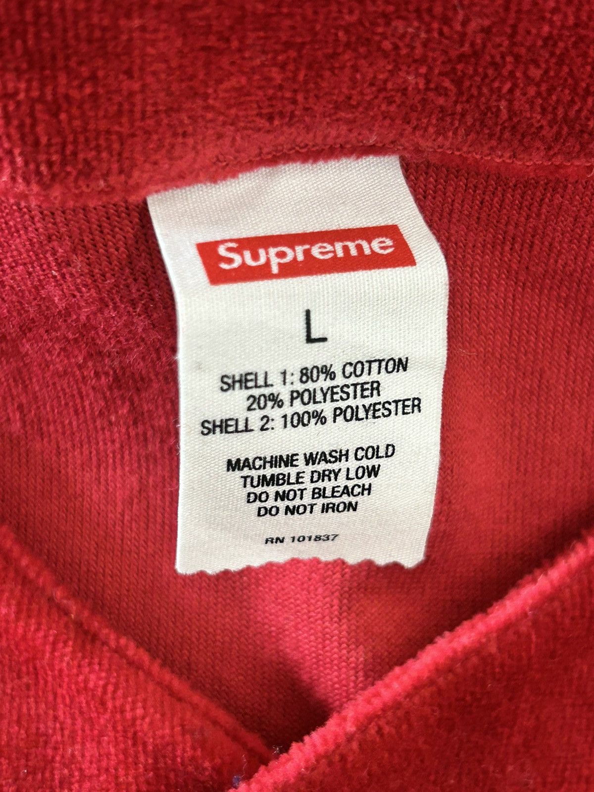 Supreme Supreme Velour Baseball Red Jersey Size Large Size US L / EU 52-54 / 3 - 5 Thumbnail