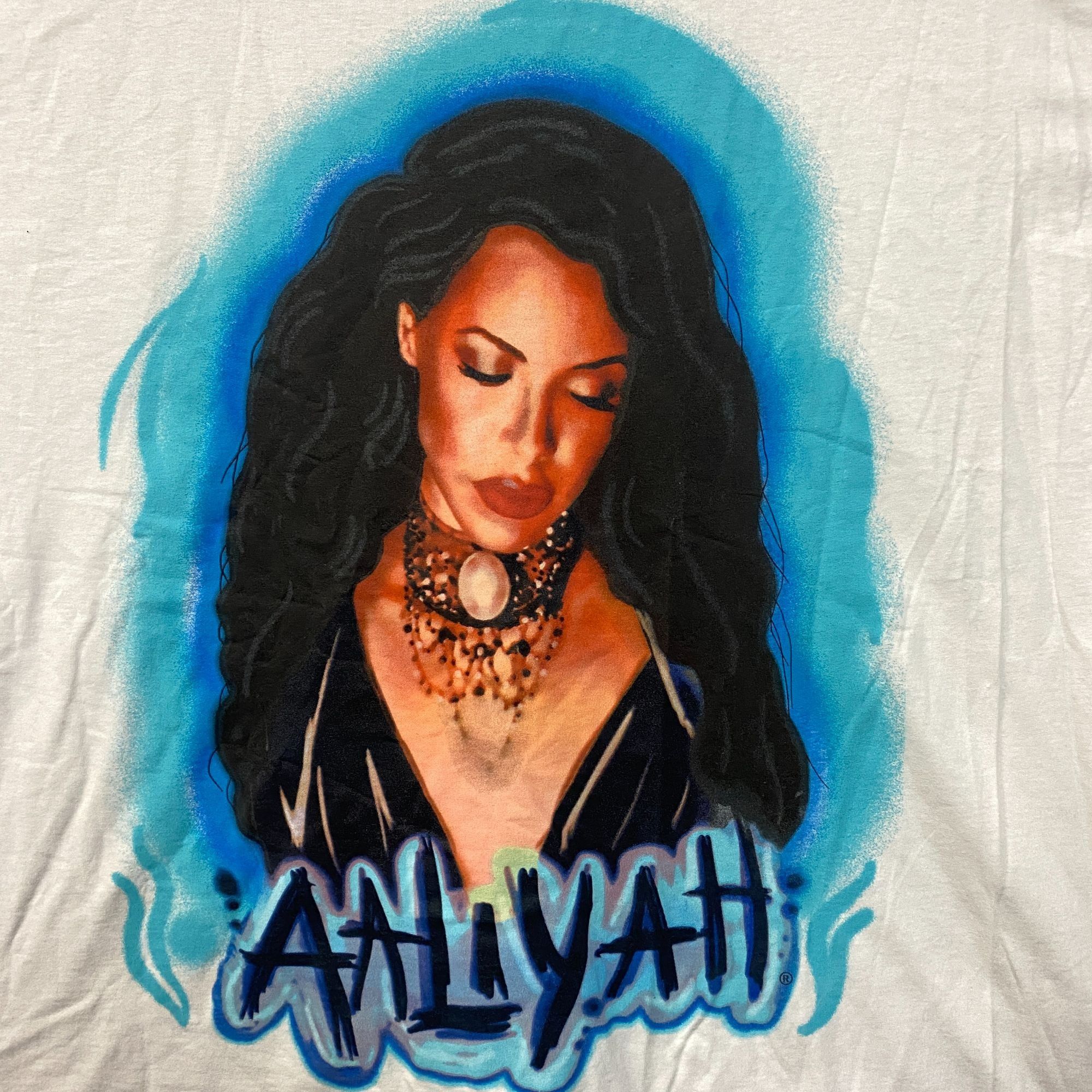 Rap Tees Aaliyah Airbrush Queen of Urban Pop Self-titled Album T-Shir Size US XXL / EU 58 / 5 - 2 Thumbnail