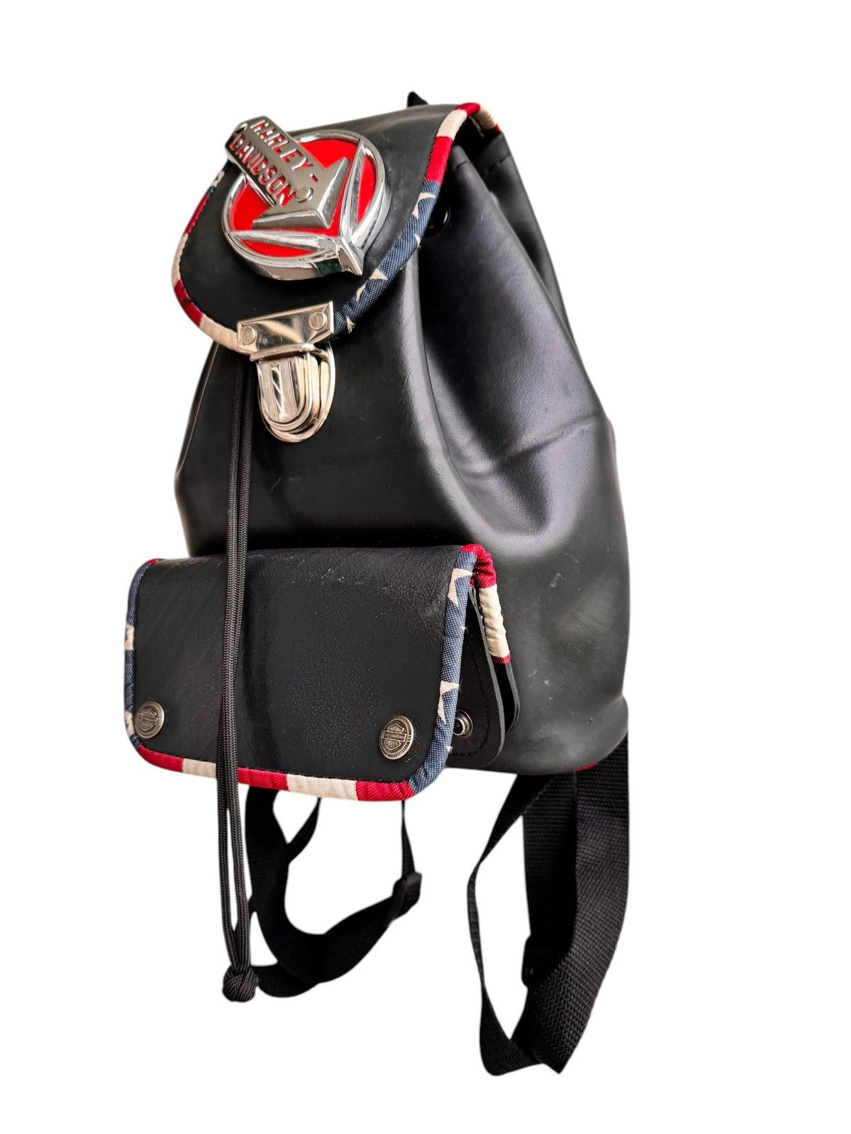Harley Davidson Vintage Harley Davidson Black Rubber Denim Bagpack Unique Size ONE SIZE - 1 Thumbnail
