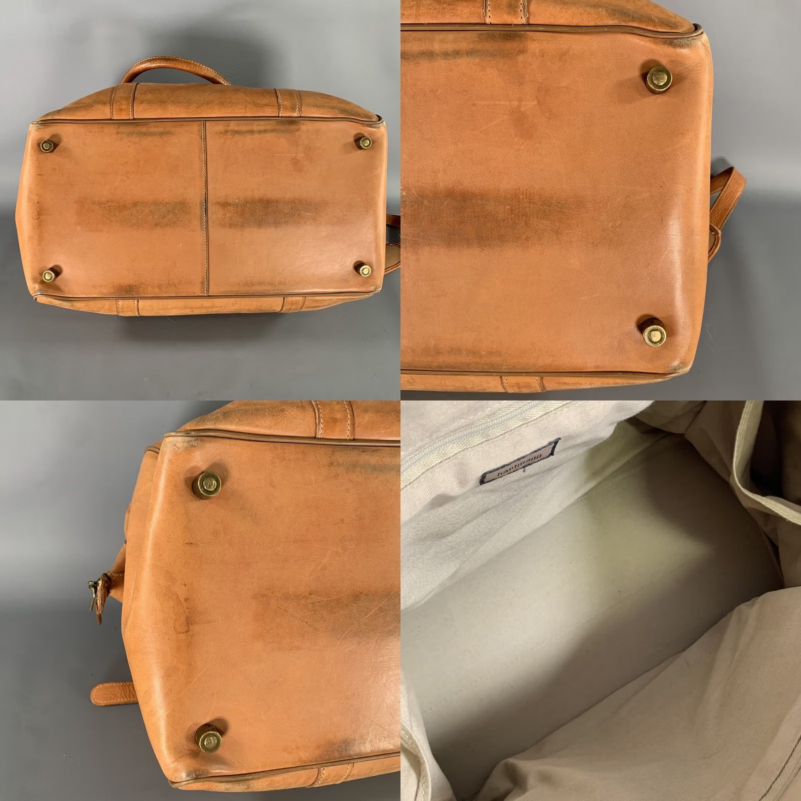 Vintage HARTMANN Leather Duffle Bags Brown Light Solid Size One Size Size ONE SIZE - 8 Thumbnail