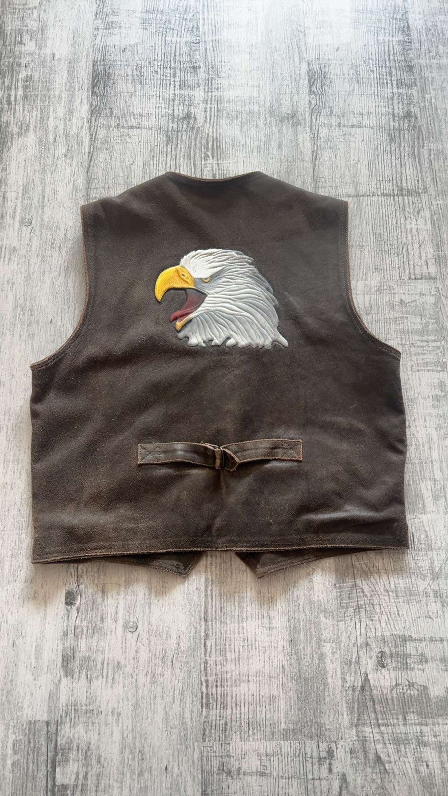 Vintage Vintage 70s brown leather waistcoat Size US XL / EU 56 / 4 - 1 Thumbnail