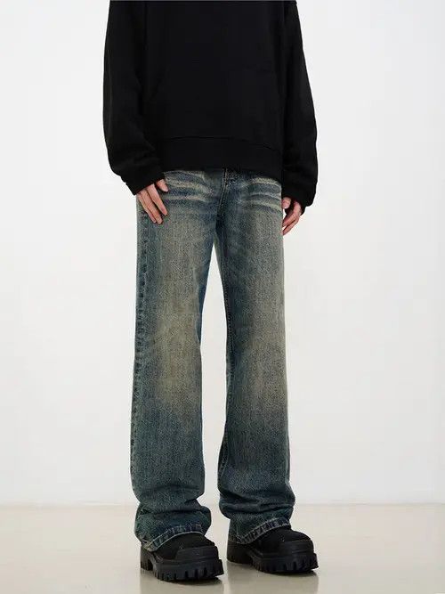 Japanese Brand × Jean Vintage washed distressed straight cleanfit flared jeans Size US 32 / EU 48 - 3 Thumbnail