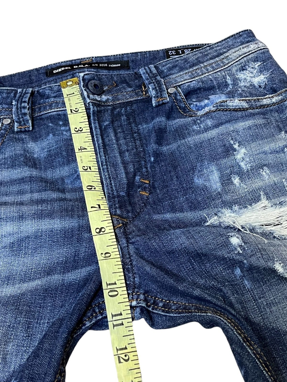 Diesel SICK🔥DIESEL SLIM SKINNY S/S 2016 DISTRESSED STYLE JEANS Size US 31 - 18 Thumbnail