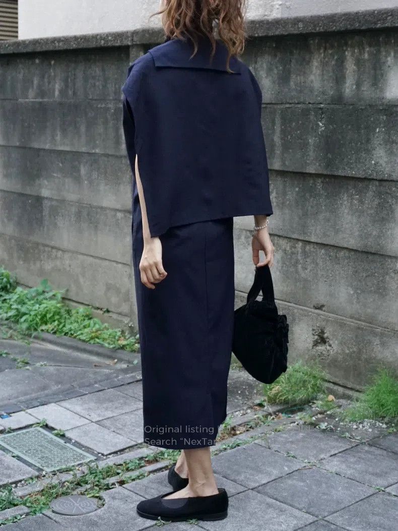 Y's Y's 1996ss Navy Neck Halter Dress Size ONE SIZE - 5 Thumbnail