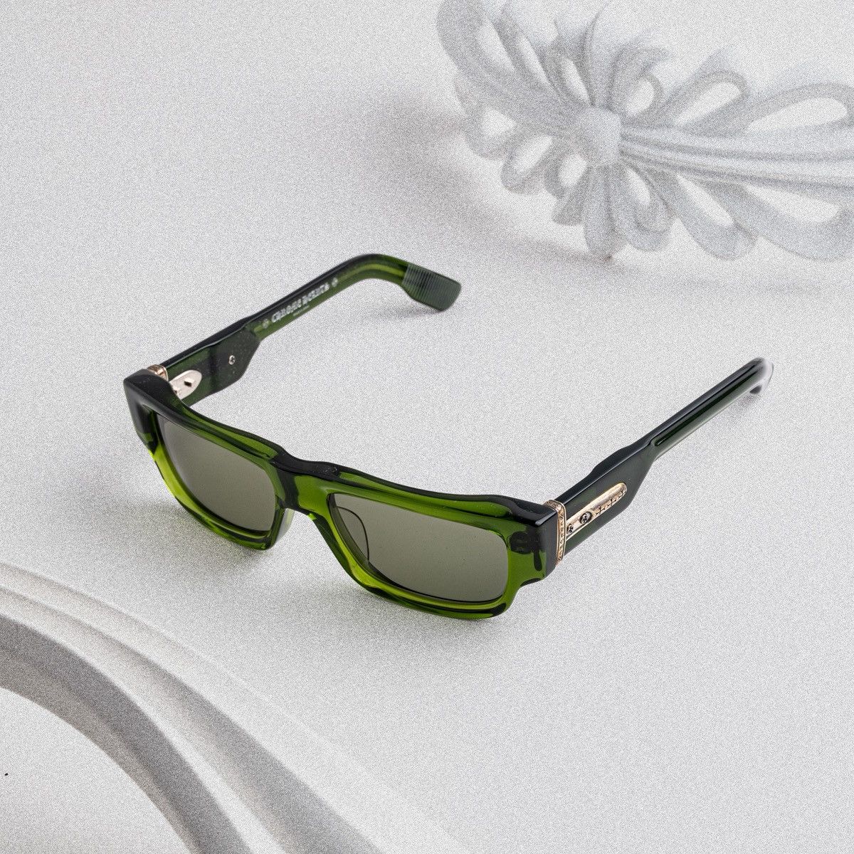 Chrome Hearts CHROME HEARTS GIRTH QUAKE DARK OLIVE SUNGLASSES Size ONE SIZE - 2 Thumbnail