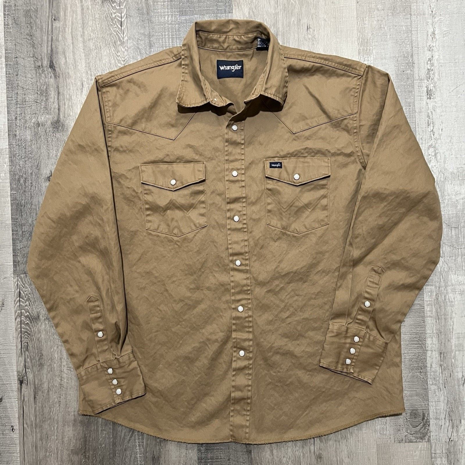Wrangler VTG Wrangler Brushpopper Heavy Twill Pearl Snap Shirt XL Size US XL / EU 56 / 4 - 1 Thumbnail