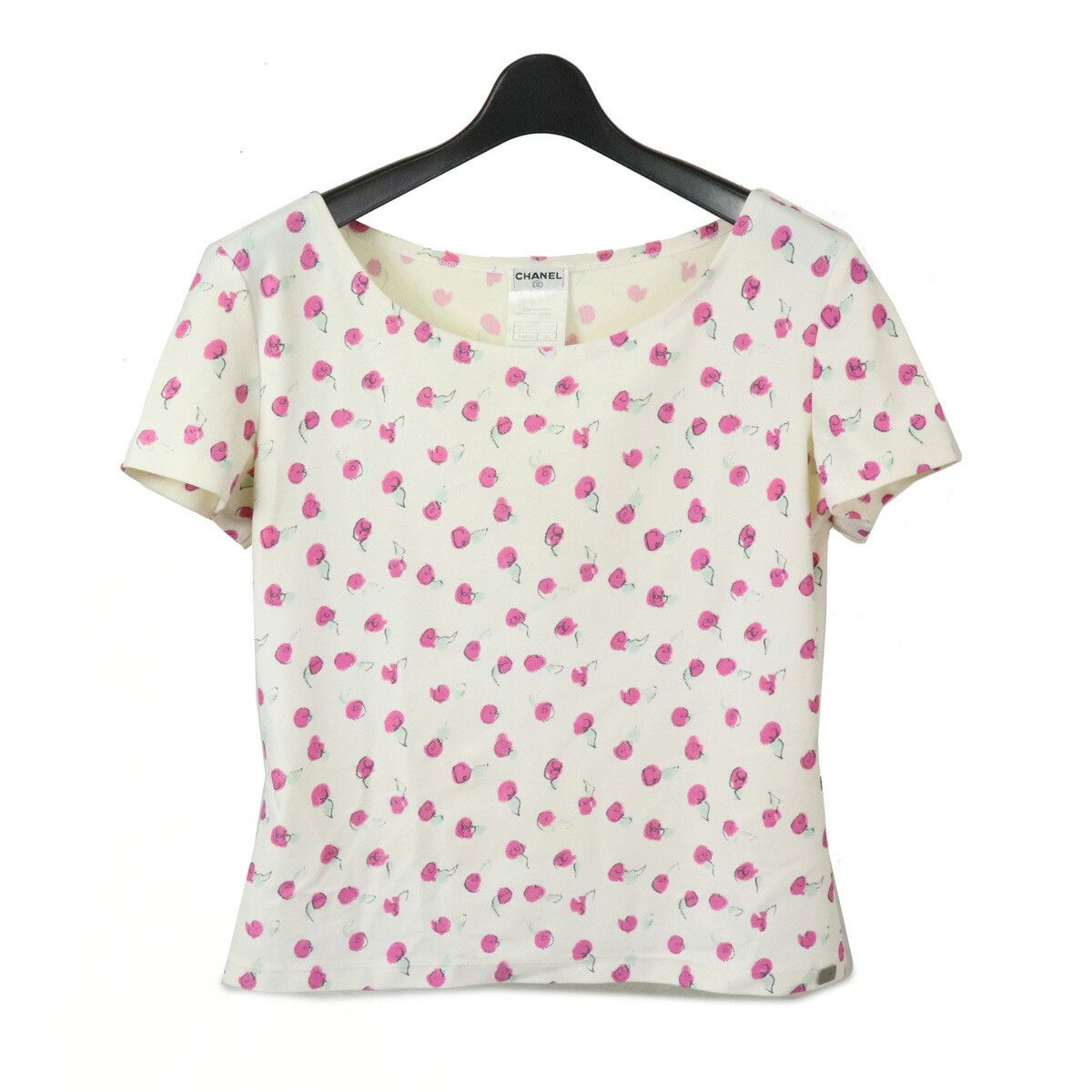 Chanel Chanel Nylon Spandex Rose Print Short Sleeve Top Others Tops 44 DUTY FREE for USA