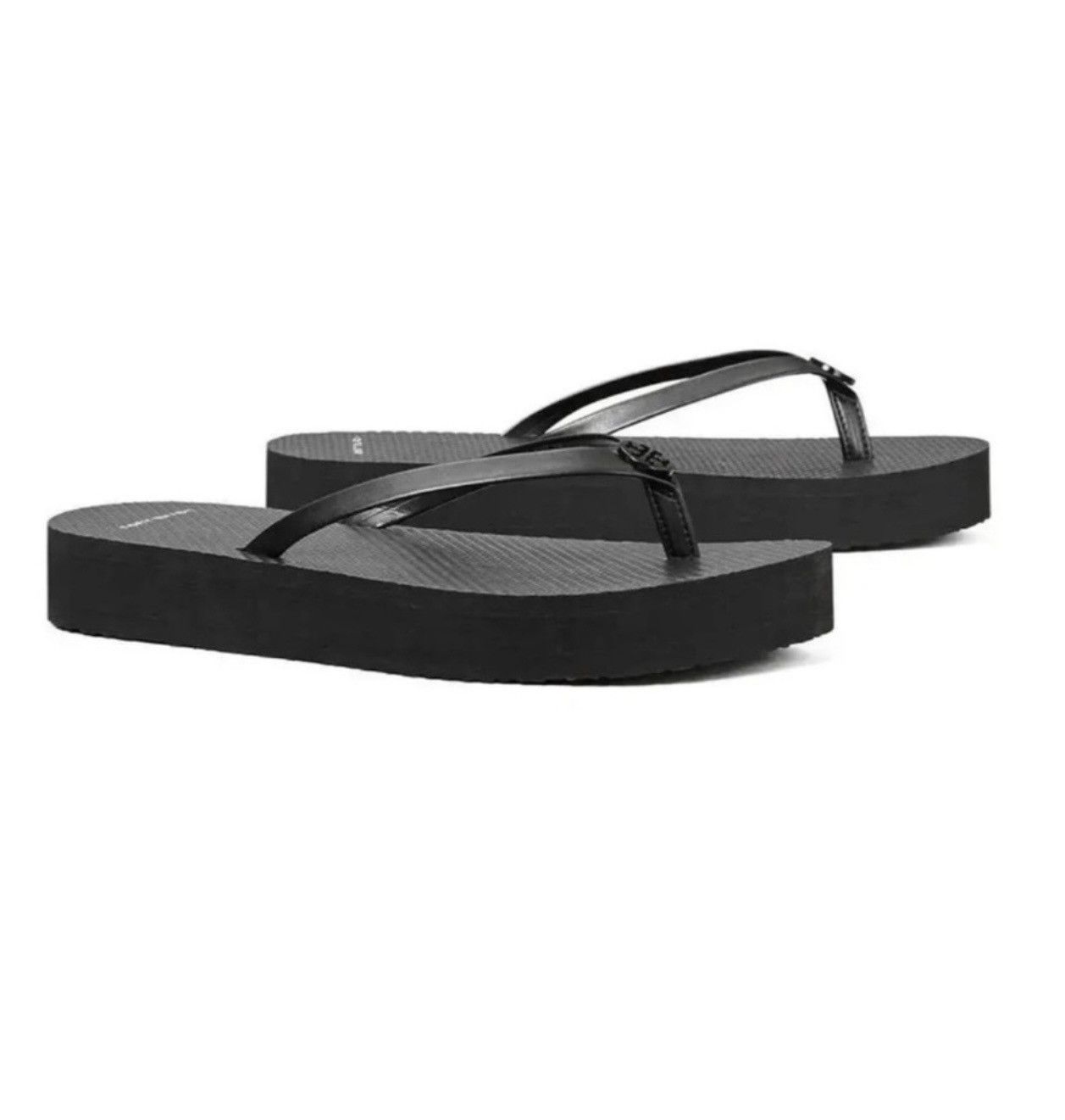 Tory Burch NWT Tory Burch Thin leather Strap Black Platform Flip Flop Size US 6 / IT 36 - 1 Thumbnail