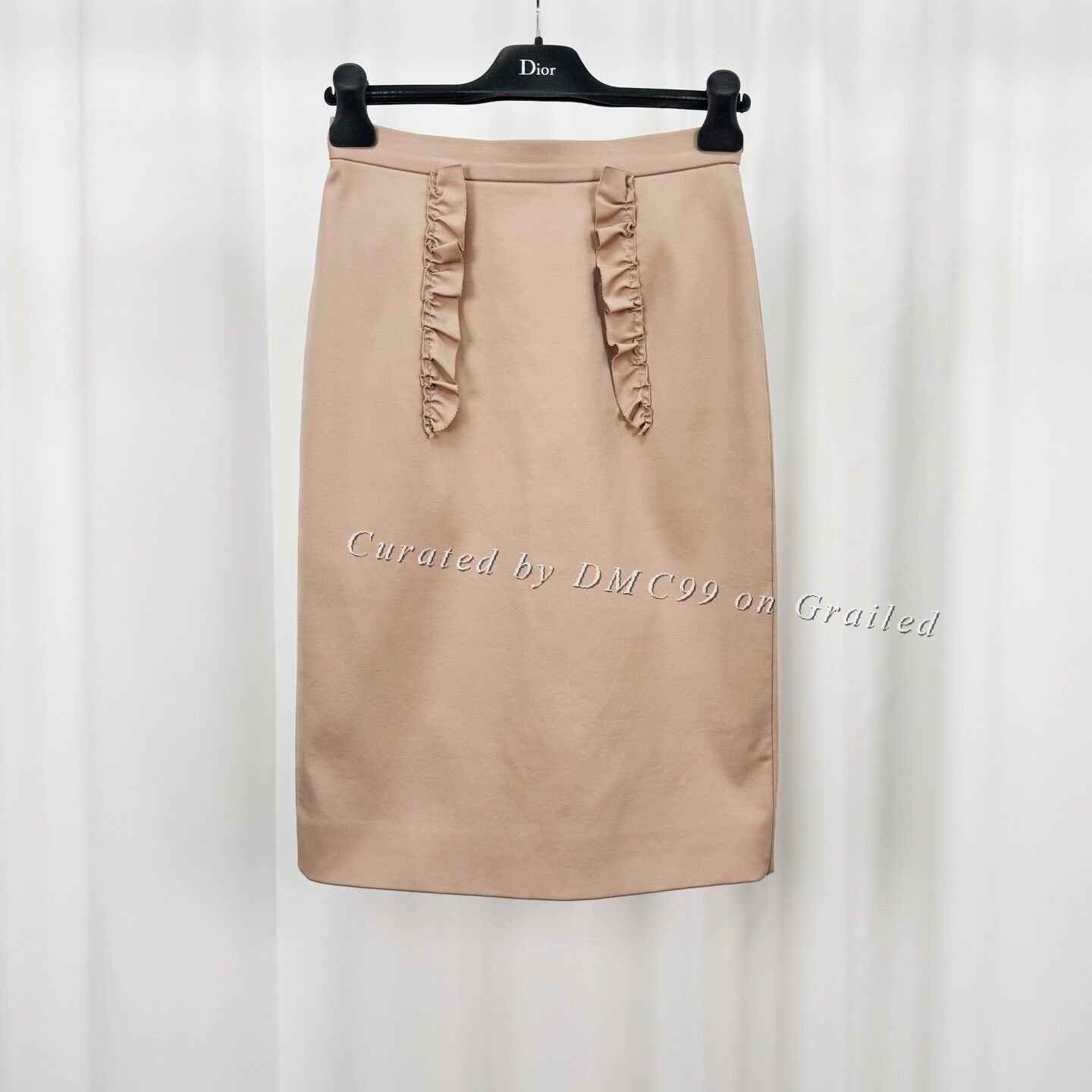 Miu Miu Miu Miu Frilled Nude Pink Skirt Size 40" / US 18 - 1 Thumbnail