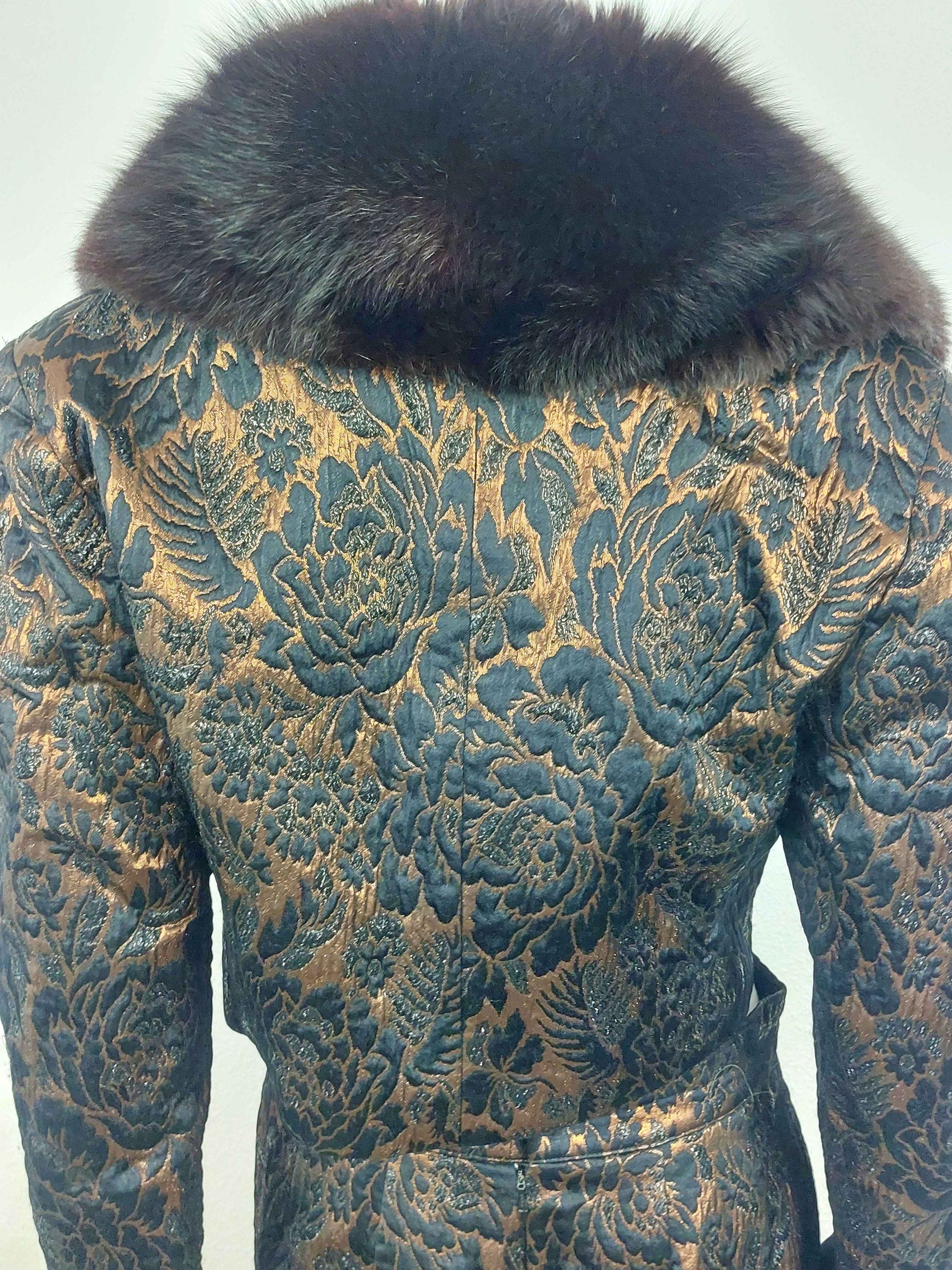 Christian Lacroix Christian Lacroix Luxe Copper Lamé Cocktail Coat Suit Size L / US 10 / IT 46 - 10 Thumbnail