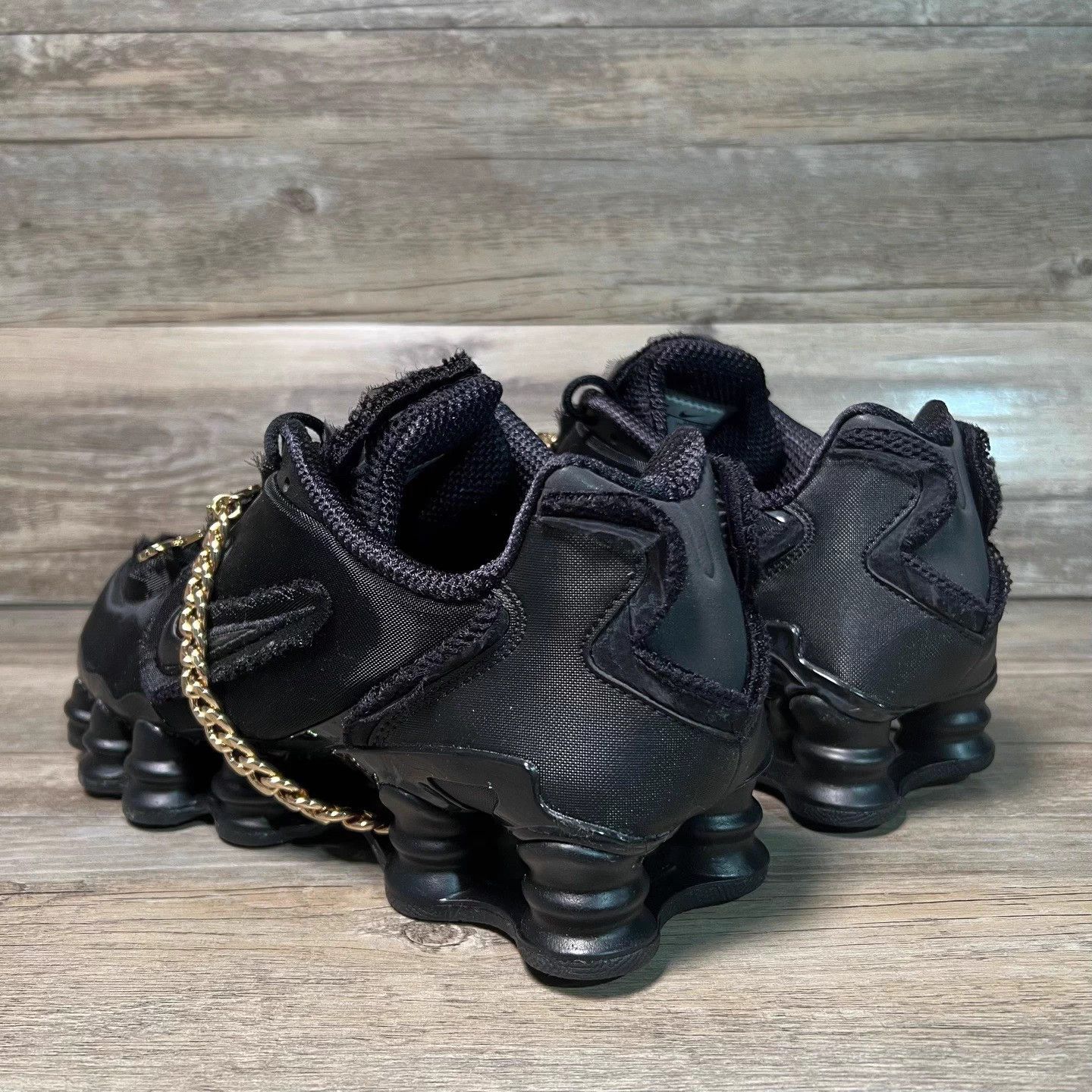 Nike Comme des Garcons Nike Shox TL Triple Black CJ0546-001 Size US 10 / EU 43 - 4 Thumbnail