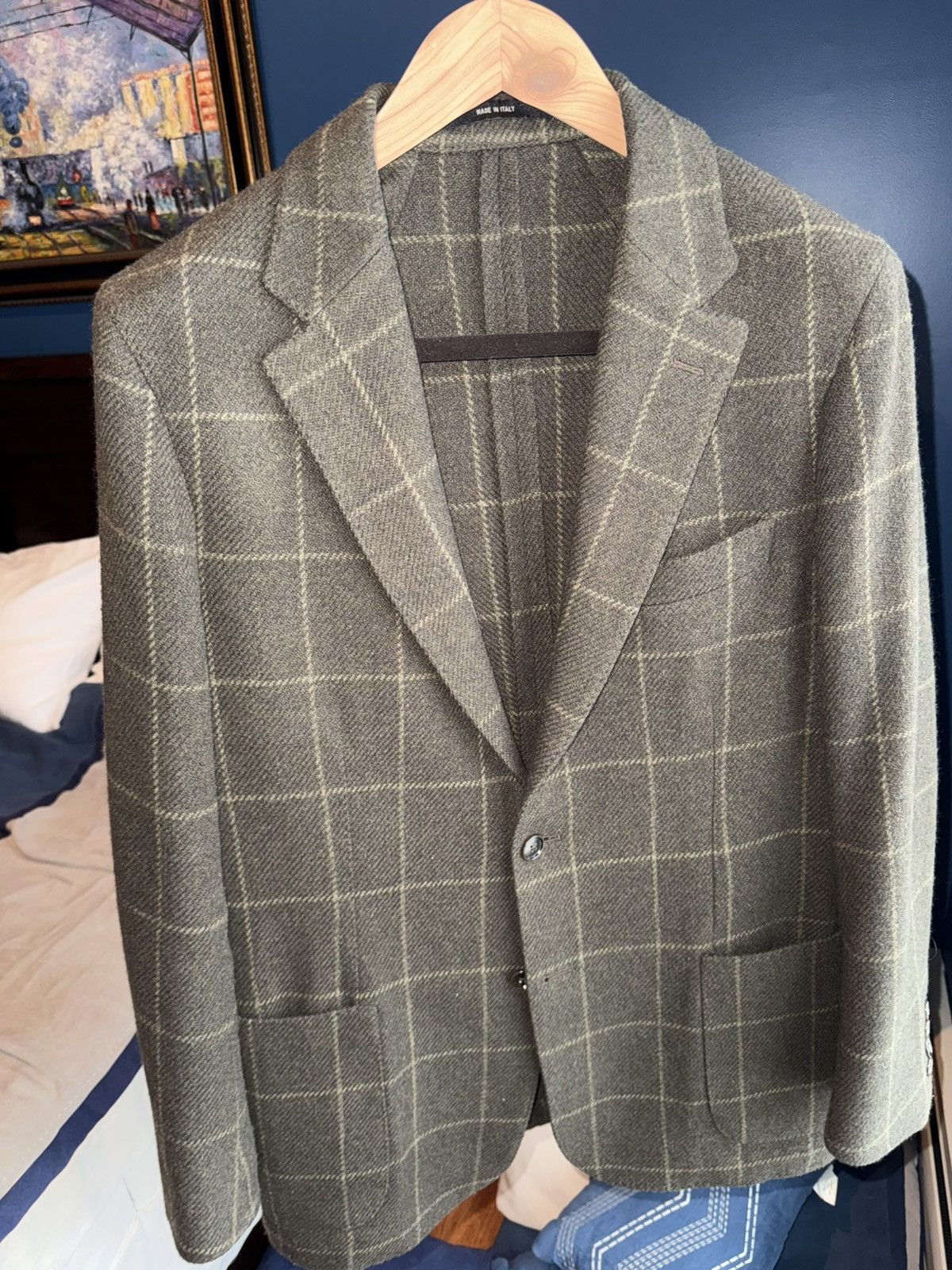 Todd Snyder Todd Snyder Olive Windowpane Sport Coat Size 40R - 1 Thumbnail