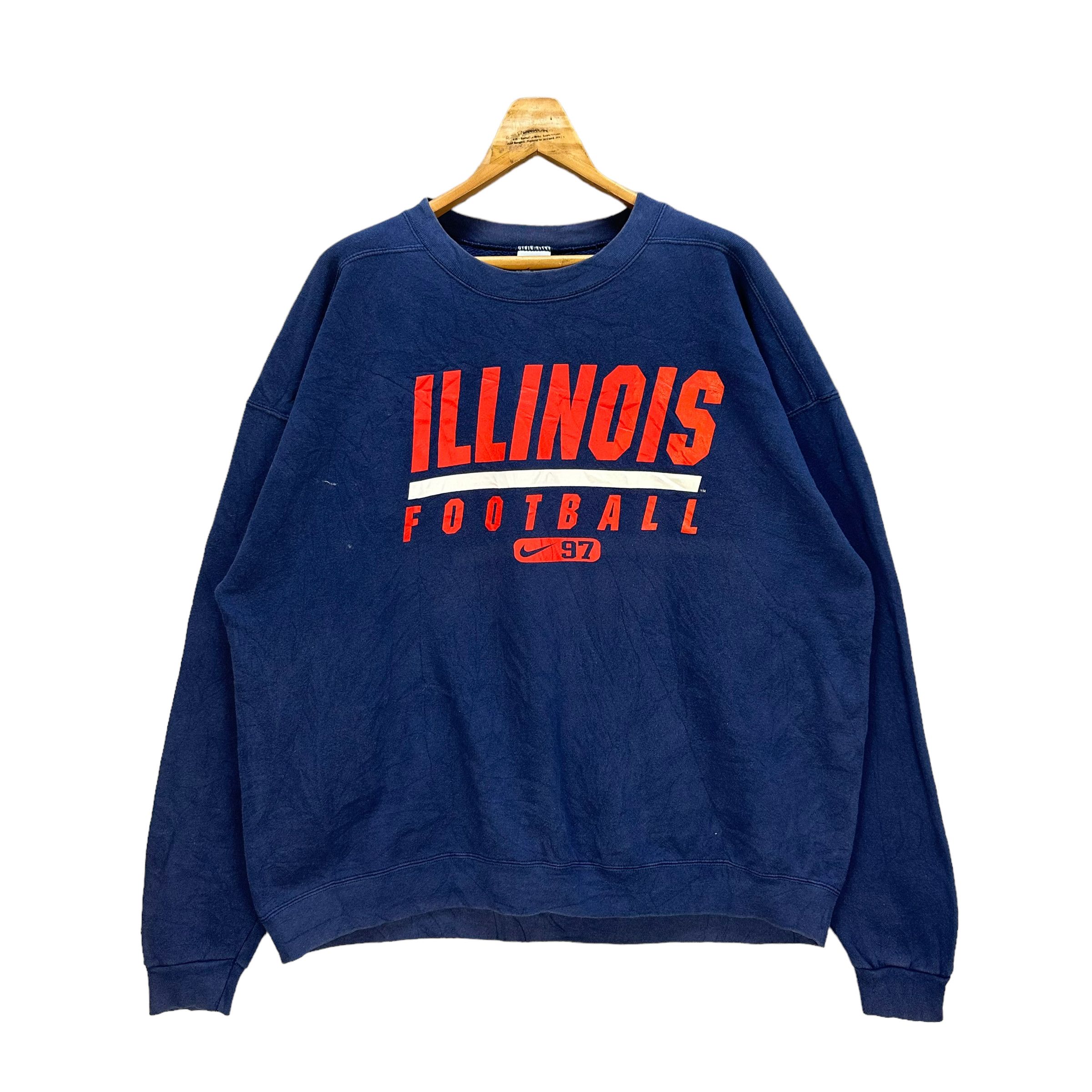 Nike 90's NIKE ILLINOIS FOOTBALL SWEATSHIRTS #7966-193 Size US XL / EU 56 / 4 - 1 Thumbnail