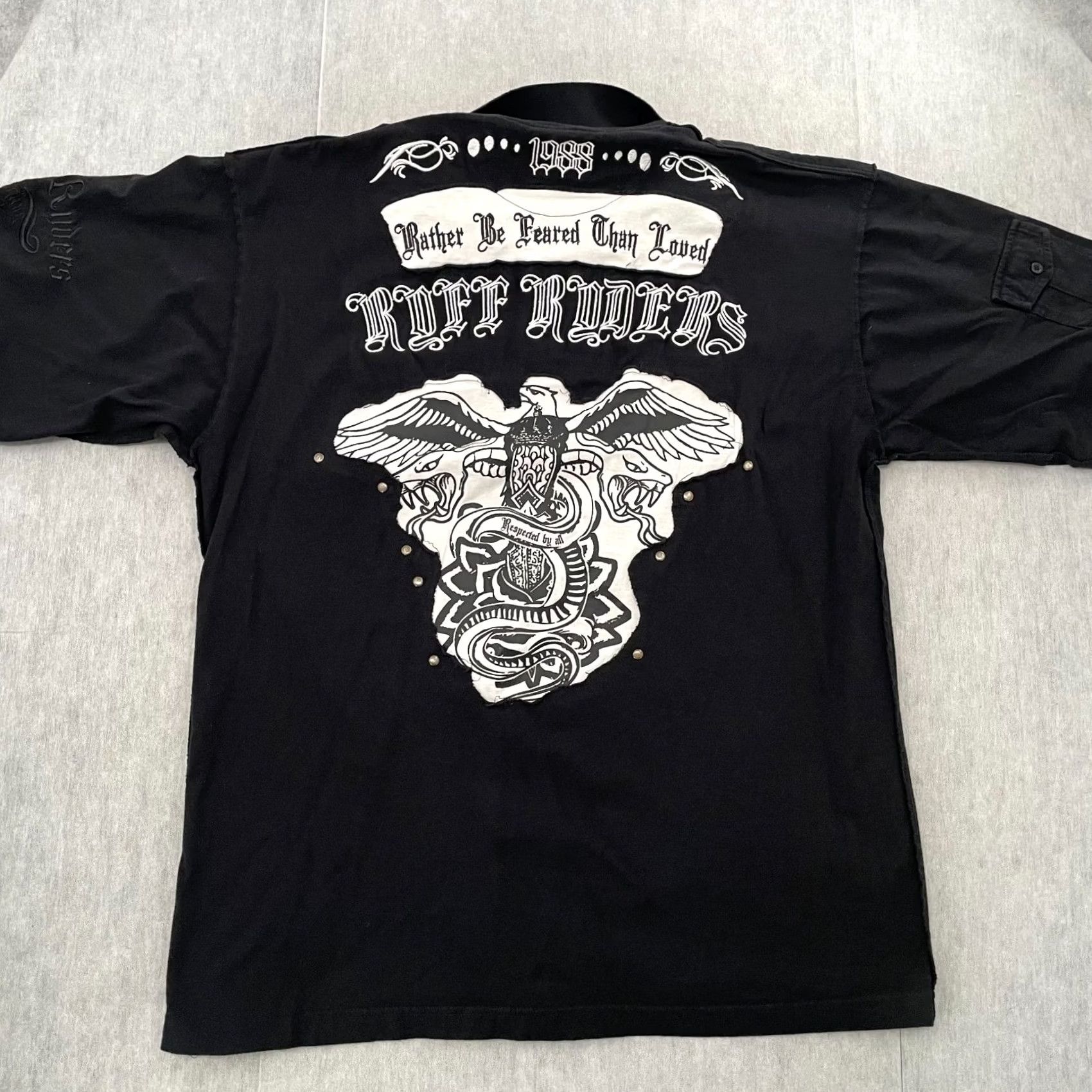 Vintage VINTAGE Ruff Ryders Polo Shirt Adult XL Black Hip Hop Streetwear Rap DMX Y2K Men Size US XL / EU 56 / 4 - 2 Thumbnail