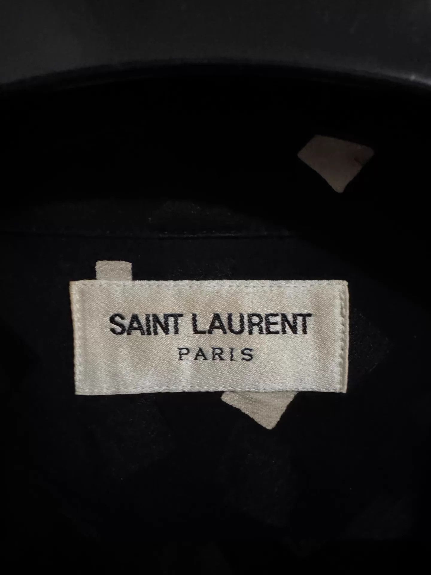 Saint Laurent Paris SLP 20ss Cuban Collar Silk B&W Colorblock Shirt 40M Size US M / EU 48-50 / 2 - 6 Thumbnail