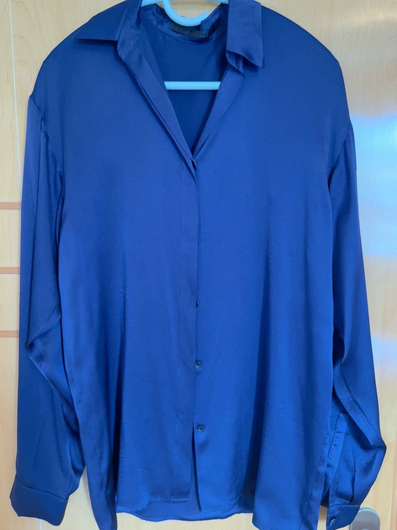 Haider Ackermann Haider Ackermann Blue long-sleeved shirt Size 4XL / US 24-26 - 2 Thumbnail