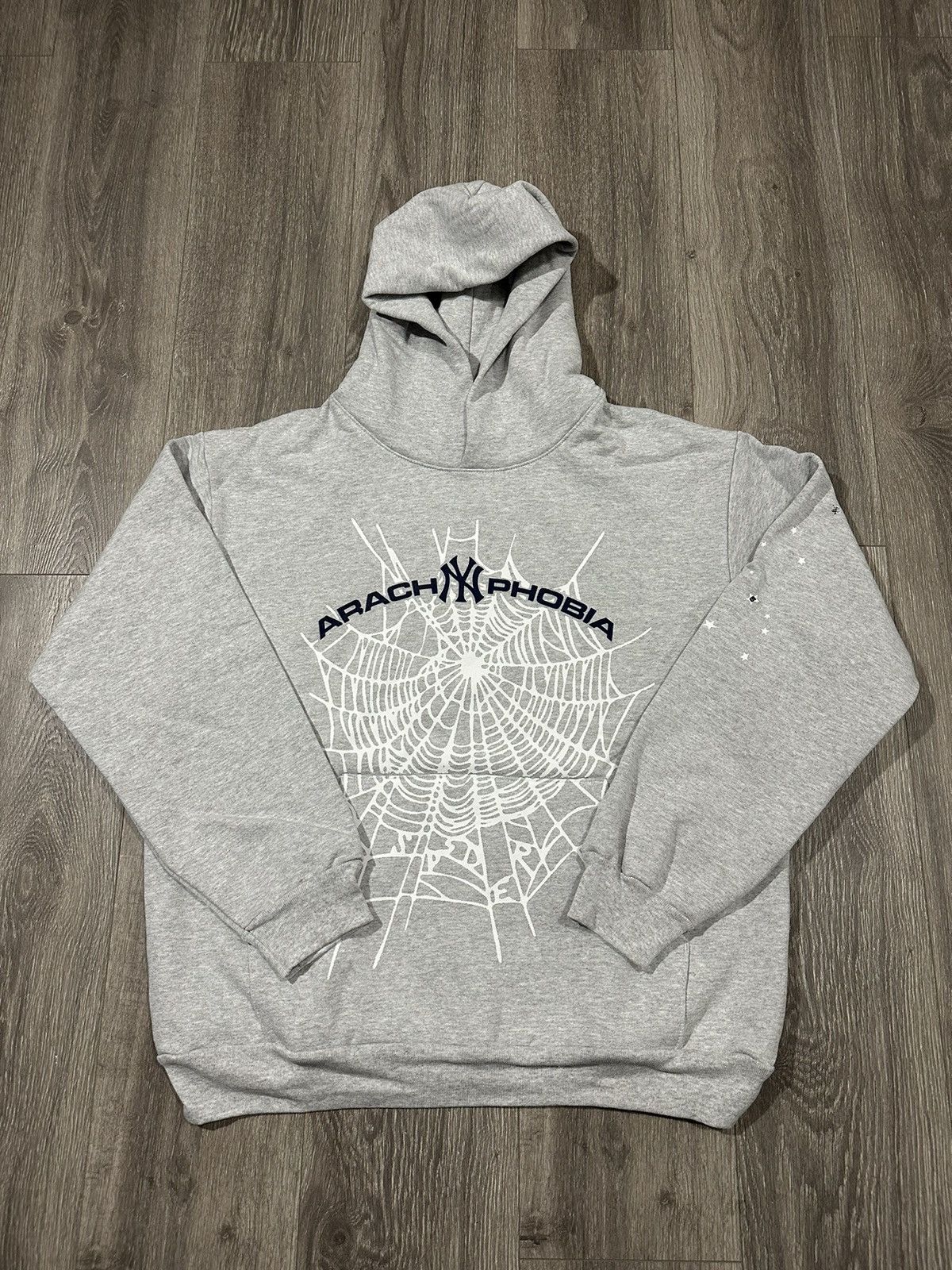 Sp5der Arach NY Phobia Hoodie Ash Grey - SS24 - US