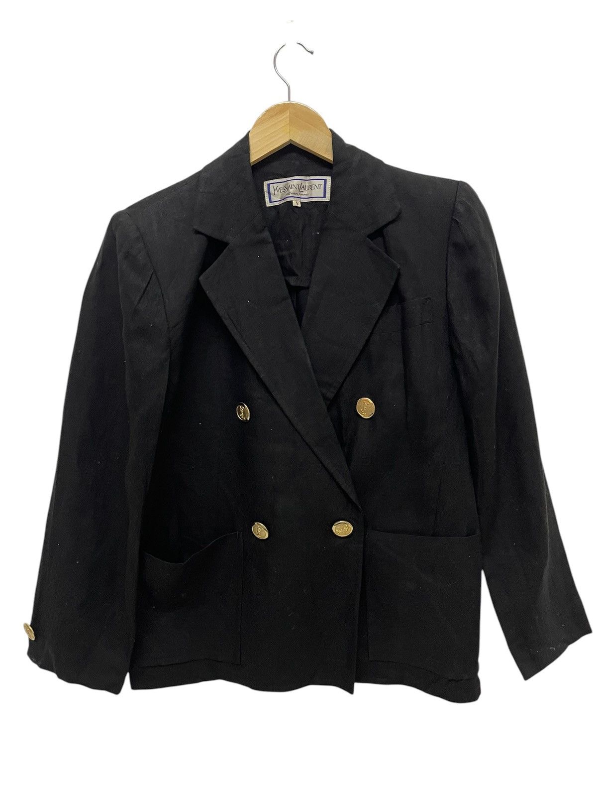 Yves Saint Laurent VINTAGE YVES SAINT LAURENT GOLDEN BUTTON DOUBLE BREAST Size S / US 4 / IT 40 - 1 Thumbnail