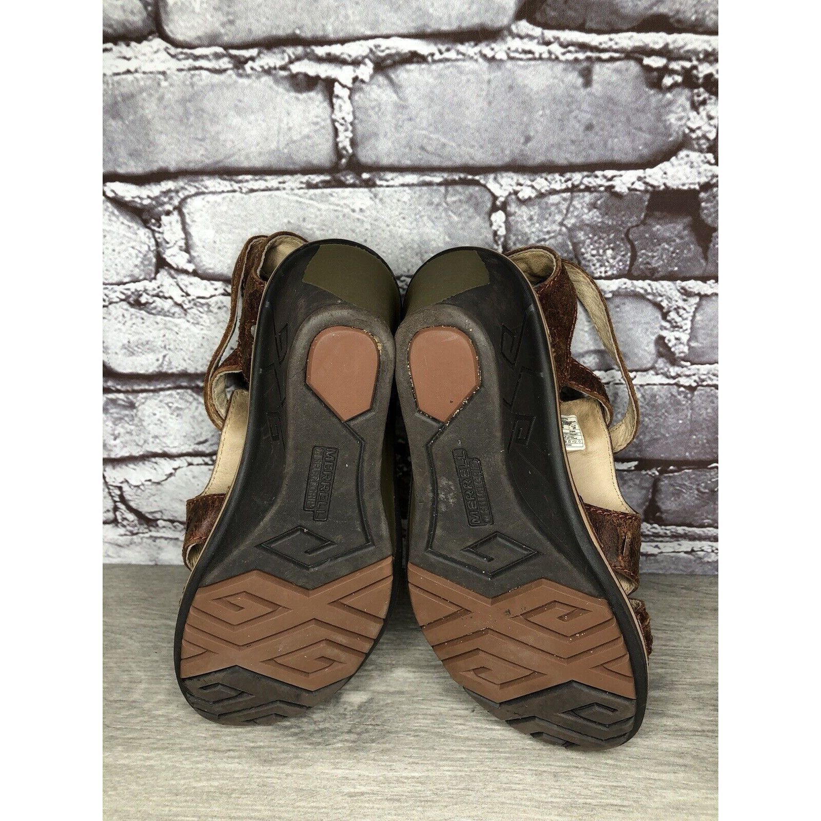Merrell Merrell Sirah Prairie Brown Leather Wedge AnkleStrap Sandals Size US 7 / IT 37 - 19 Thumbnail