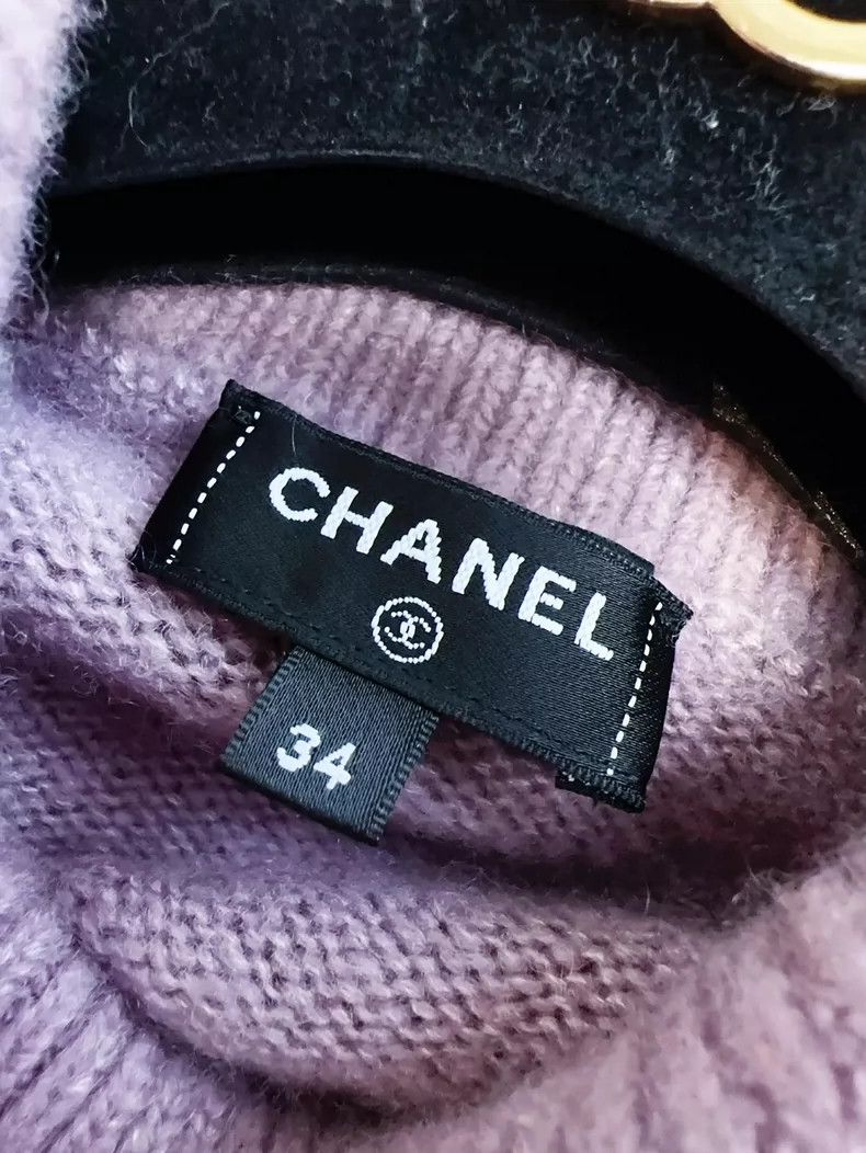 Other Chanel 23N Ski Series Purple Star Pattern Cashmere Sweater Size XXS / US 00 / IT 34 - 5 Thumbnail