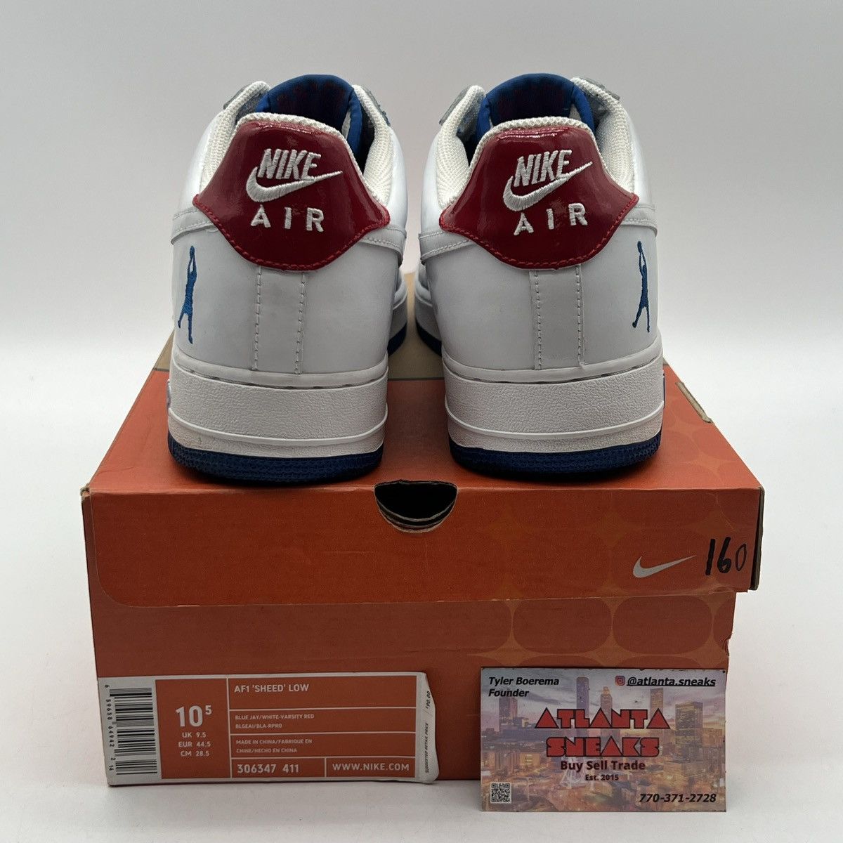 Nike Air Force 1 sheed low blue jay Size US 10.5 / EU 43-44 - 3 Thumbnail