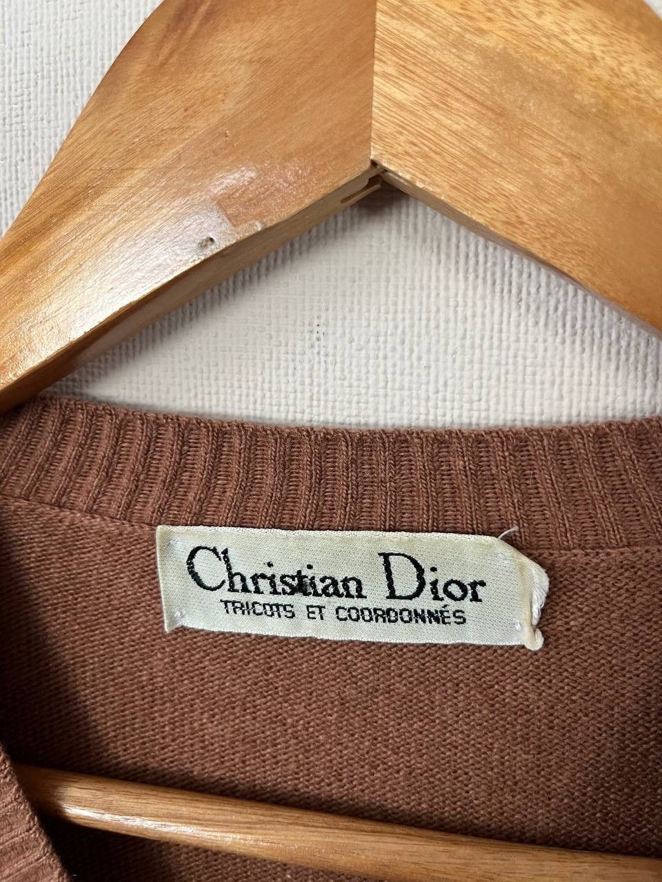 Christian Dior Monsieur Christian Dior Brown Cashmere V-Neck Logo Pullover Sweater Size US S / EU 44-46 / 1 - 3 Thumbnail