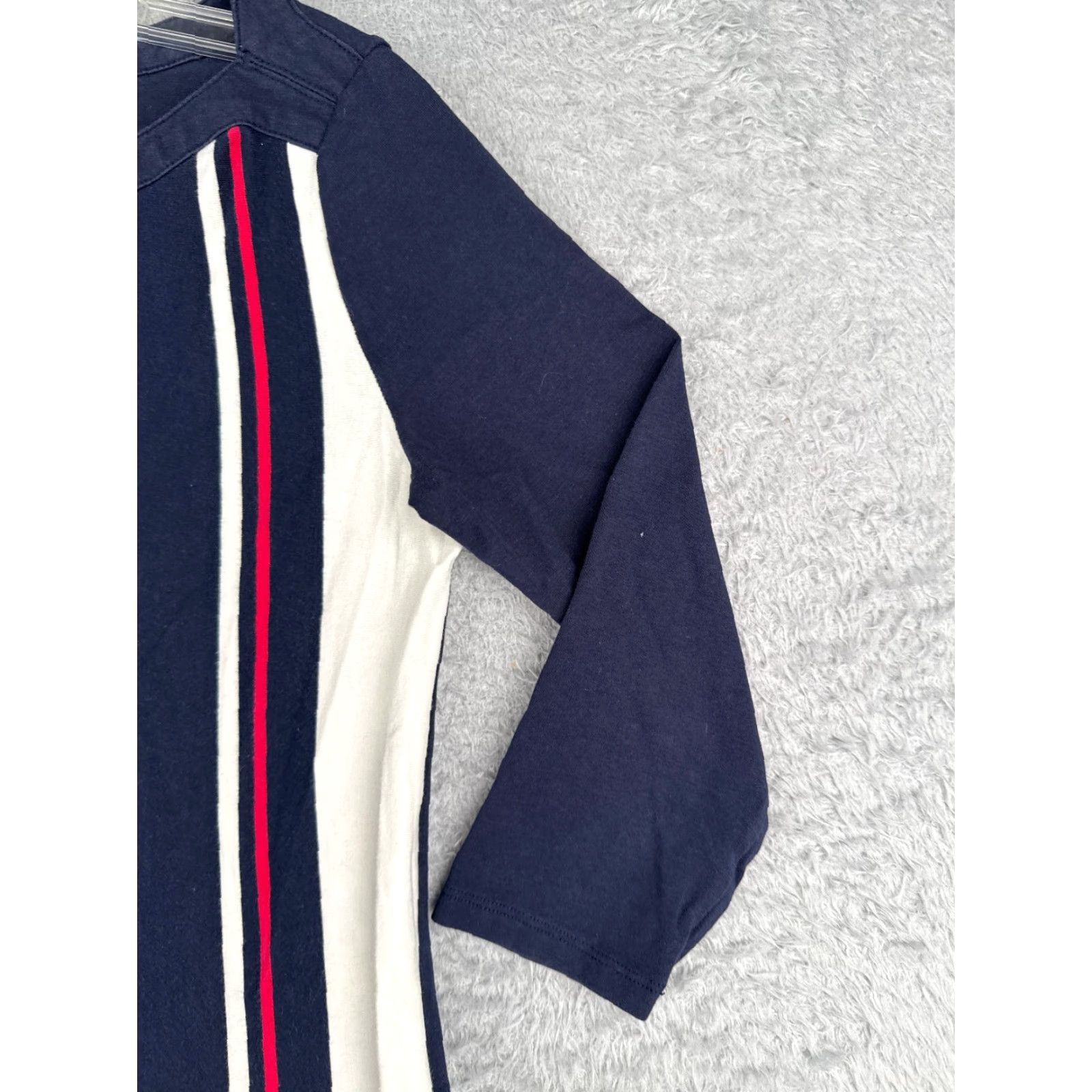Tommy Hilfiger Tommy Hilfiger Shirt Women XS Blue Stripe 3/4 Sleeve Boat Neck Cotton Knit Logo Regular Colorful Women Size XS / US 0-2 / IT 36-38 - 2 Thumbnail