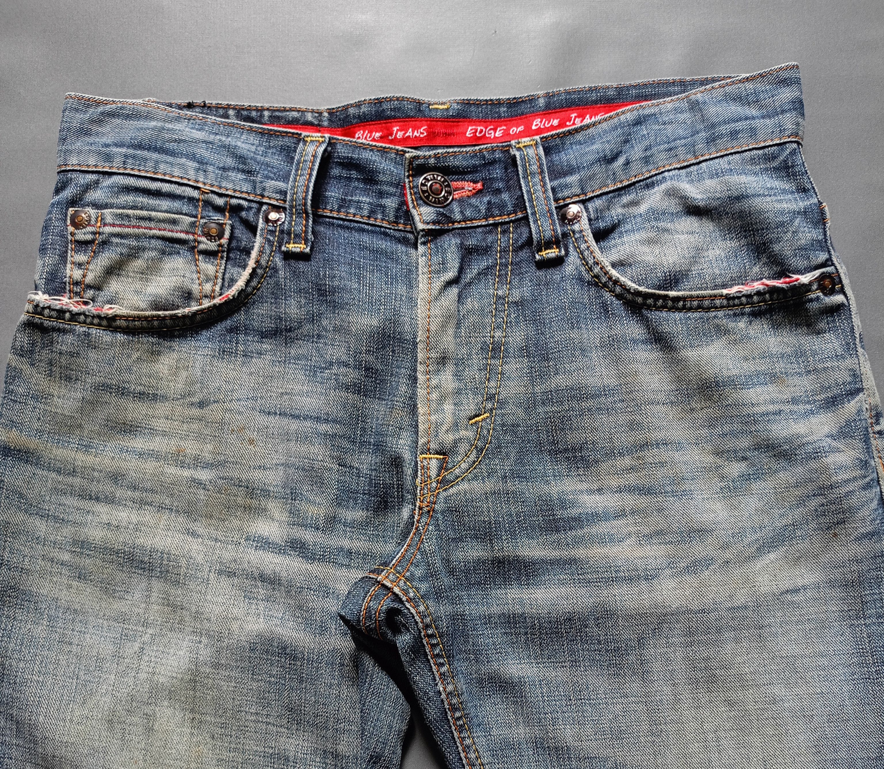 Japanese Brand 2000s Edwin Distressed Flare Denim Pants style ifsixwasnine Size US 32 / EU 48 - 4 Thumbnail