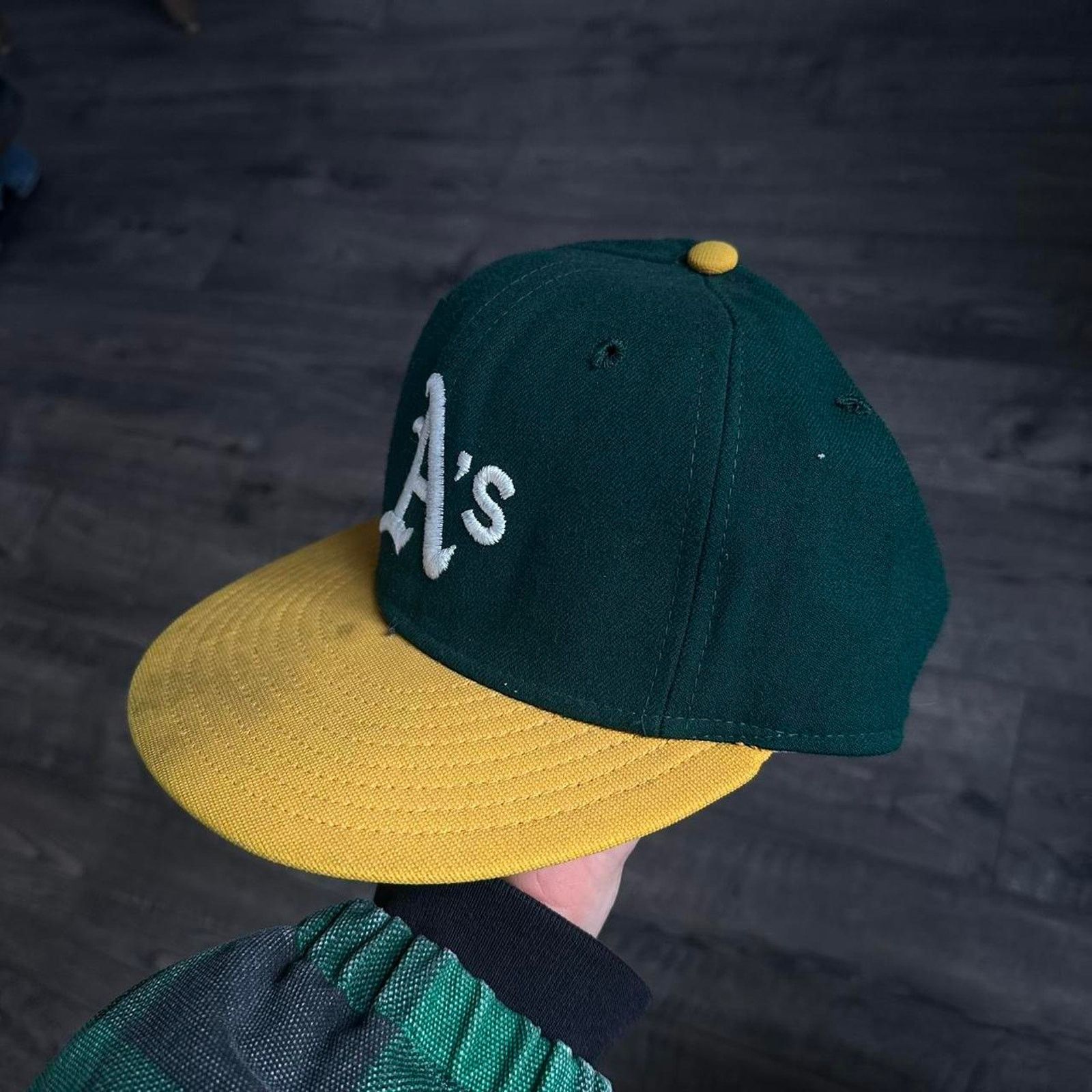 MLB × New Era × Vintage Vintage 70s Wool New Era Oakland A’s Baseball Fitted Cap Hat Size ONE SIZE - 5 Thumbnail