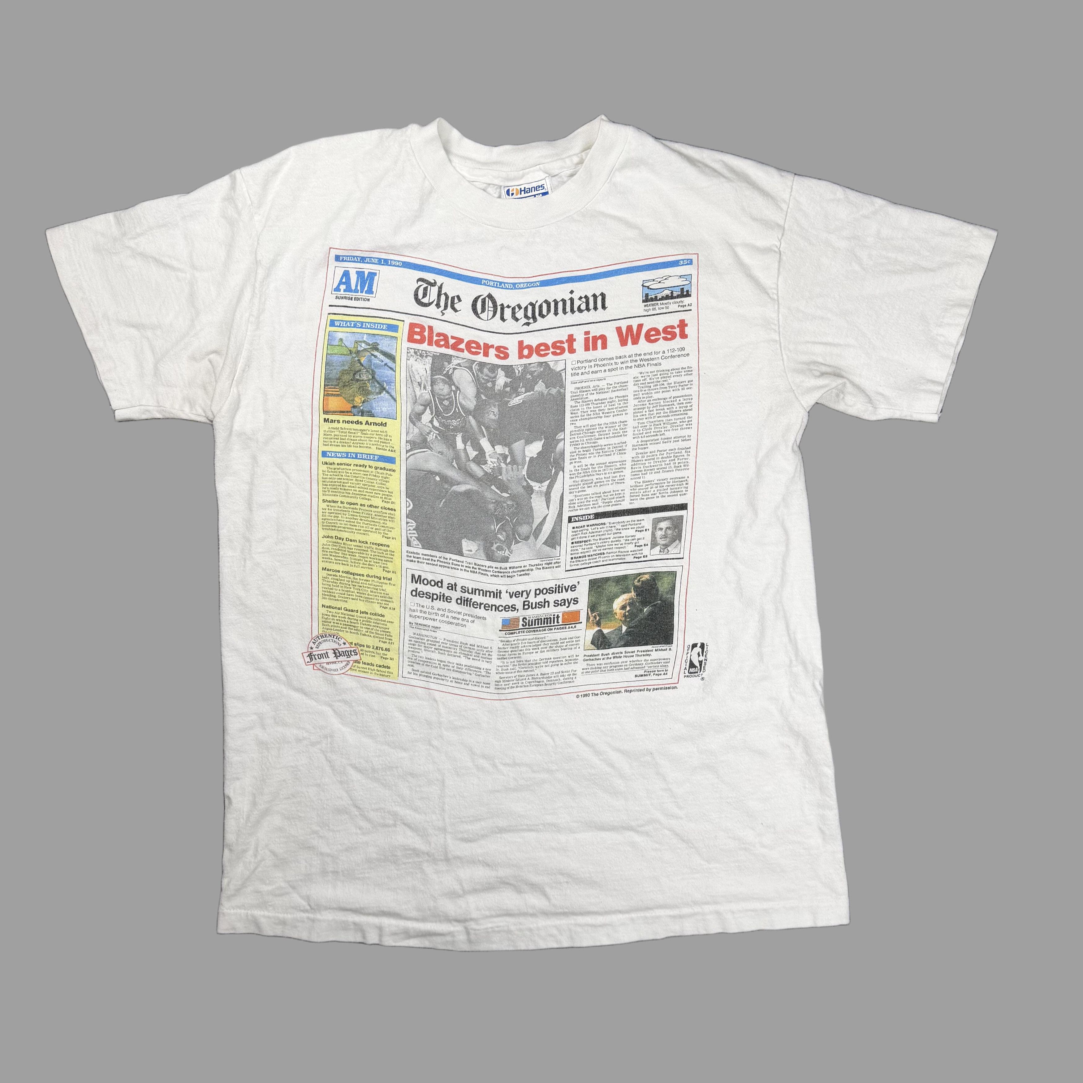 Vintage Vintage Single Stitch 1990 Oregonian Blazers Tee Large Size US L / EU 52-54 / 3 - 2 Thumbnail