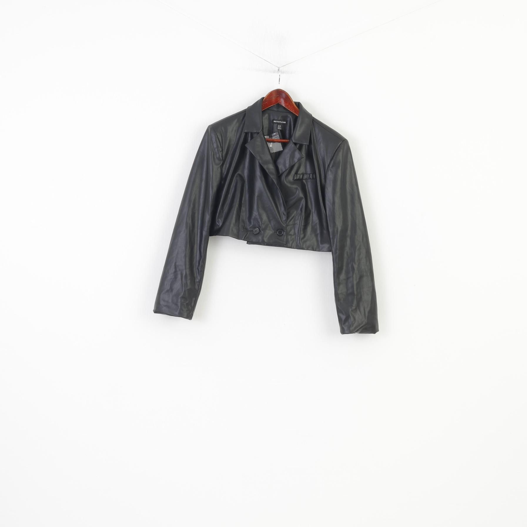 Vintage PrettyLittleThing Woman 38 M Jacket Black Cropped 4213 Size M / US 6-8 / IT 42-44 - 1 Thumbnail