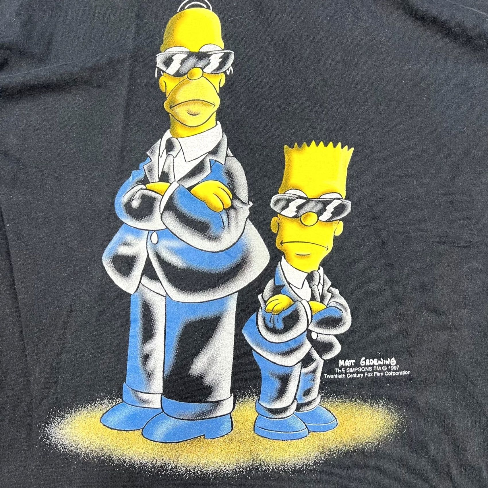 Vintage Vintage The Simpsons Man in Black T-Shirt Size L Black Short Sleeve Mens 1997 Stars Screen Stars Size US L / EU 52-54 / 3 - 3 Thumbnail