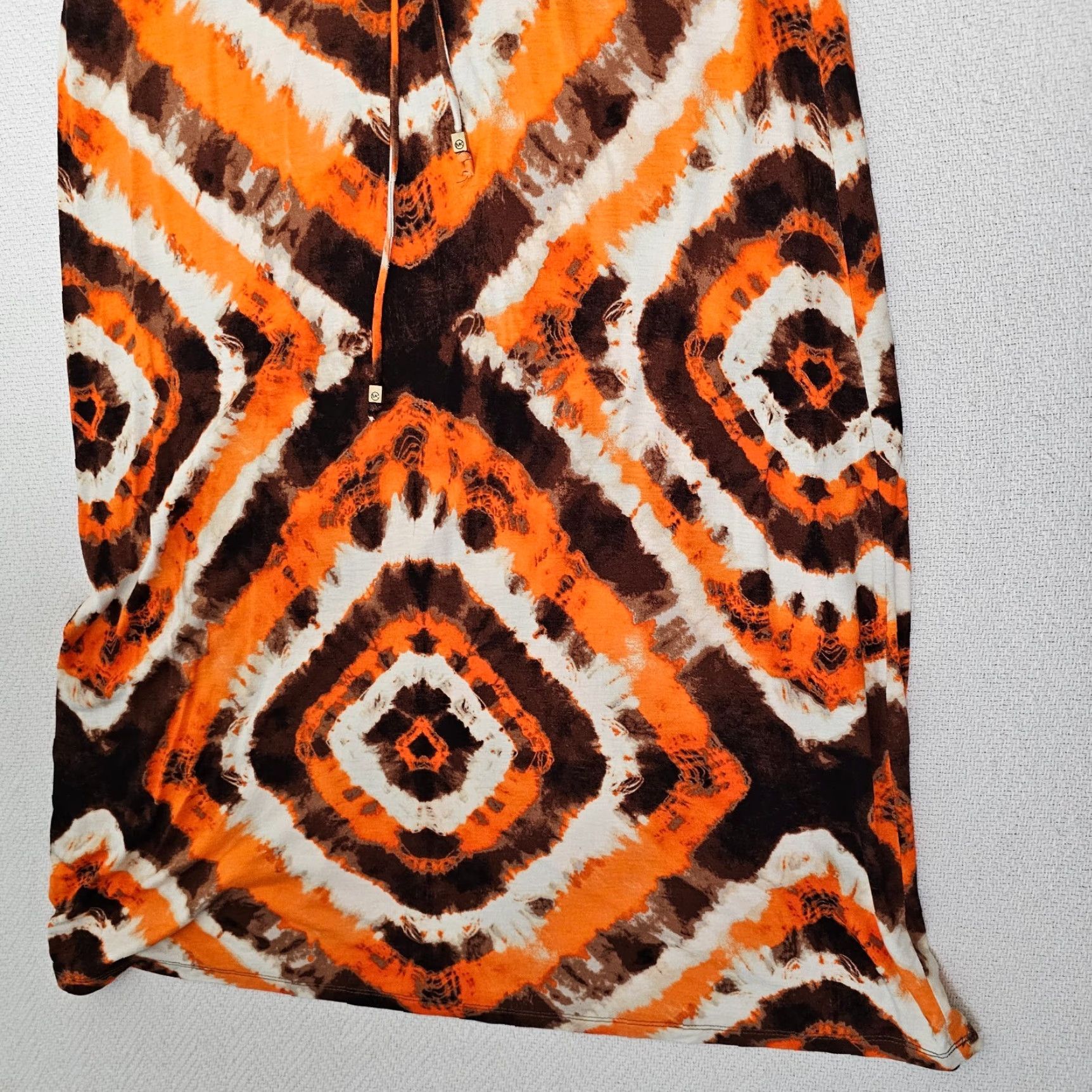 Michael Kors Michael Kors Womens Orange High Low Maxi Skirt Stretch Waist Size Medium Geo Size 32" / US 10 / IT 46 - 2 Thumbnail