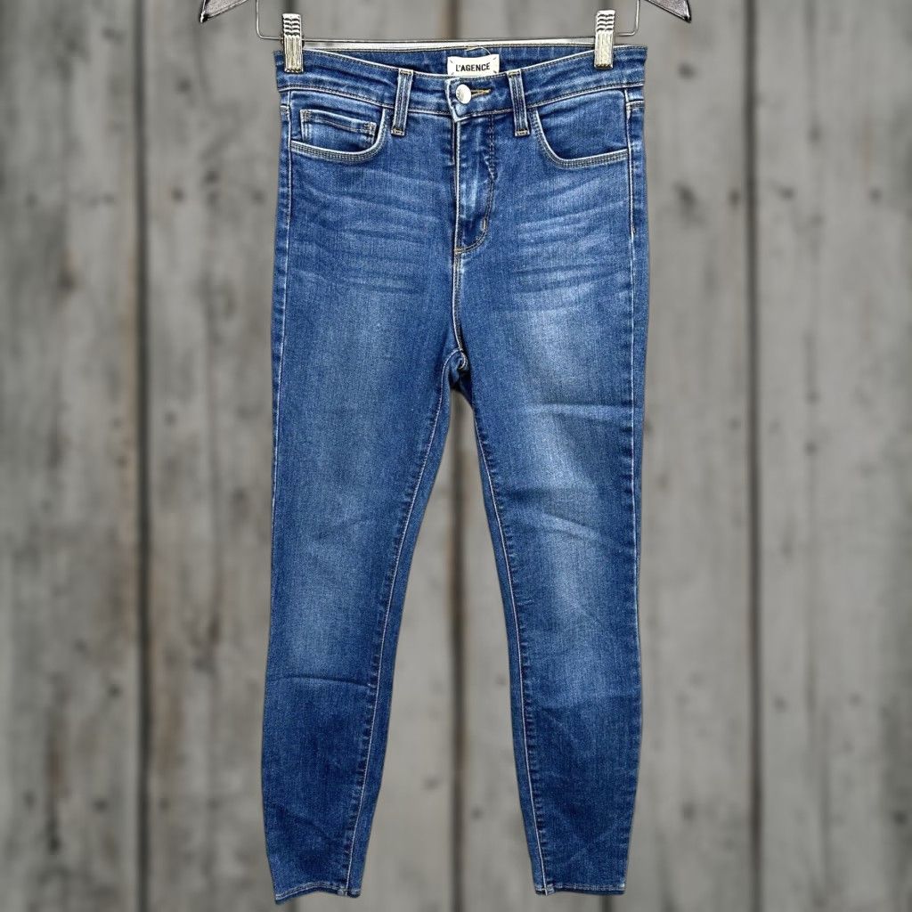 L'AGENCE L'AGENCE Jeans Womens 25 High-Rise Straight Leg Denim Blue Minimalist USA Size 42" / US 20 - 1 Thumbnail