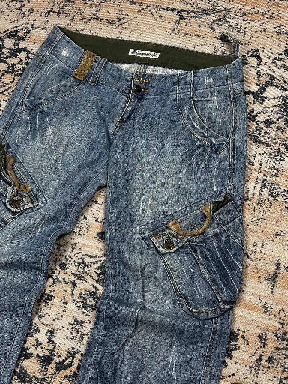 Japanese Brand Flare Cargo Avant Garde Vintage Grunge Opium Jeans Size US 34 / EU 50 - 3 Thumbnail