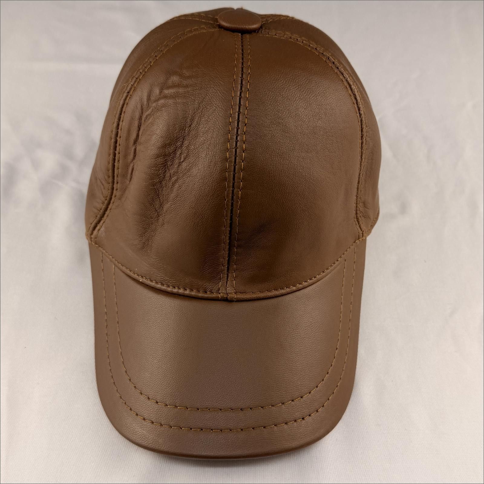 Other NEW Brown Leather Baseball Cap - Premium Hat 086 Size ONE SIZE - 2 Thumbnail