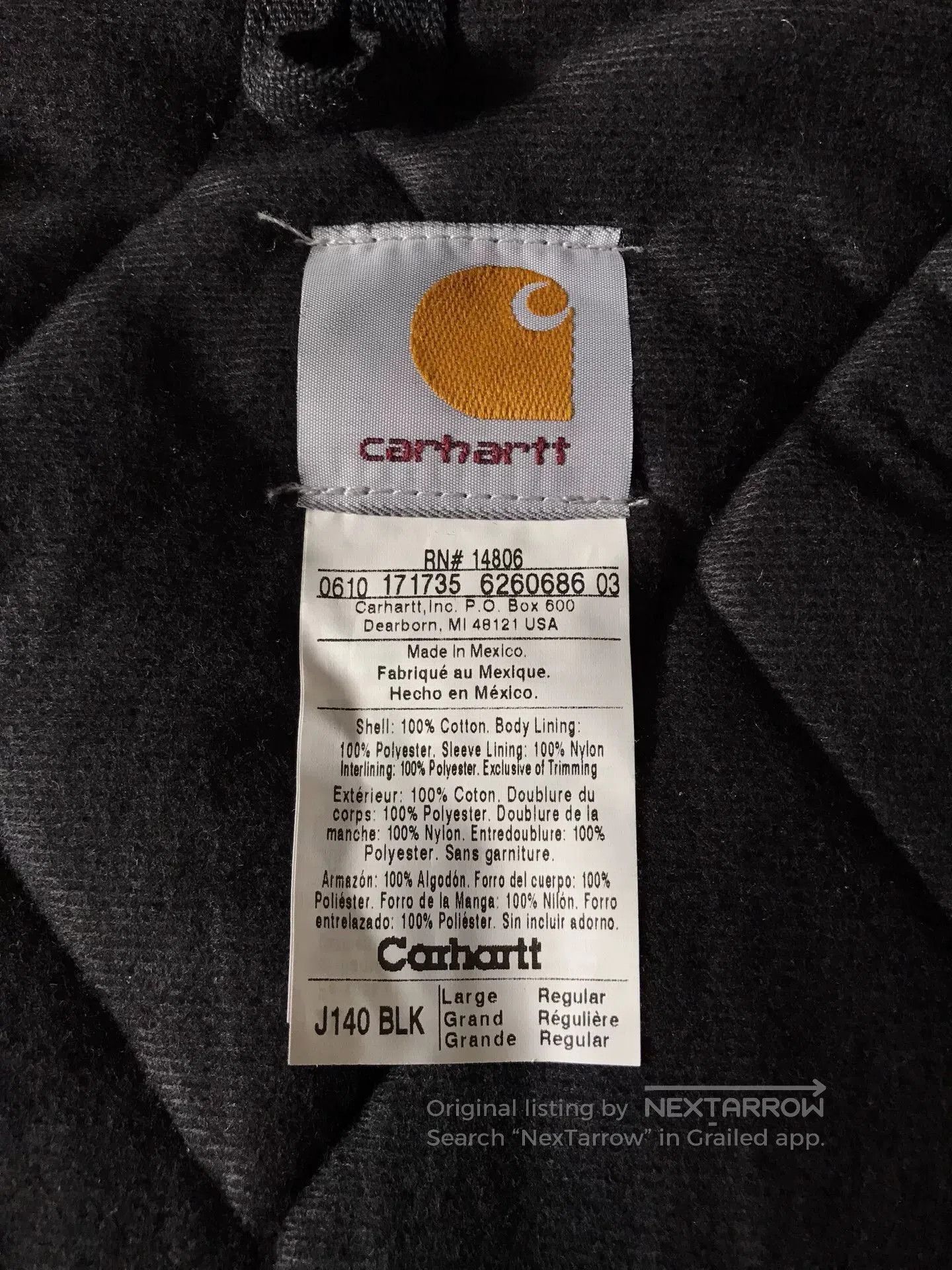 Carhartt Carhartt J140 Canvas Hooded Jacket. Size US L / EU 52-54 / 3 - 9 Thumbnail