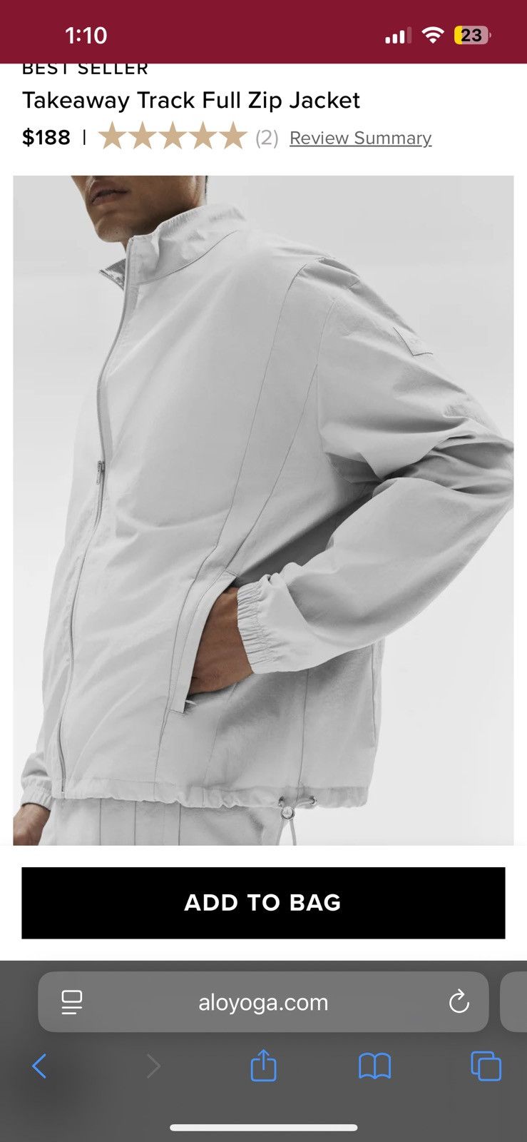 Alo Yoga Alo set (2 items) NWT large jacket+ joggers Size US L / EU 52-54 / 3 - 7 Thumbnail