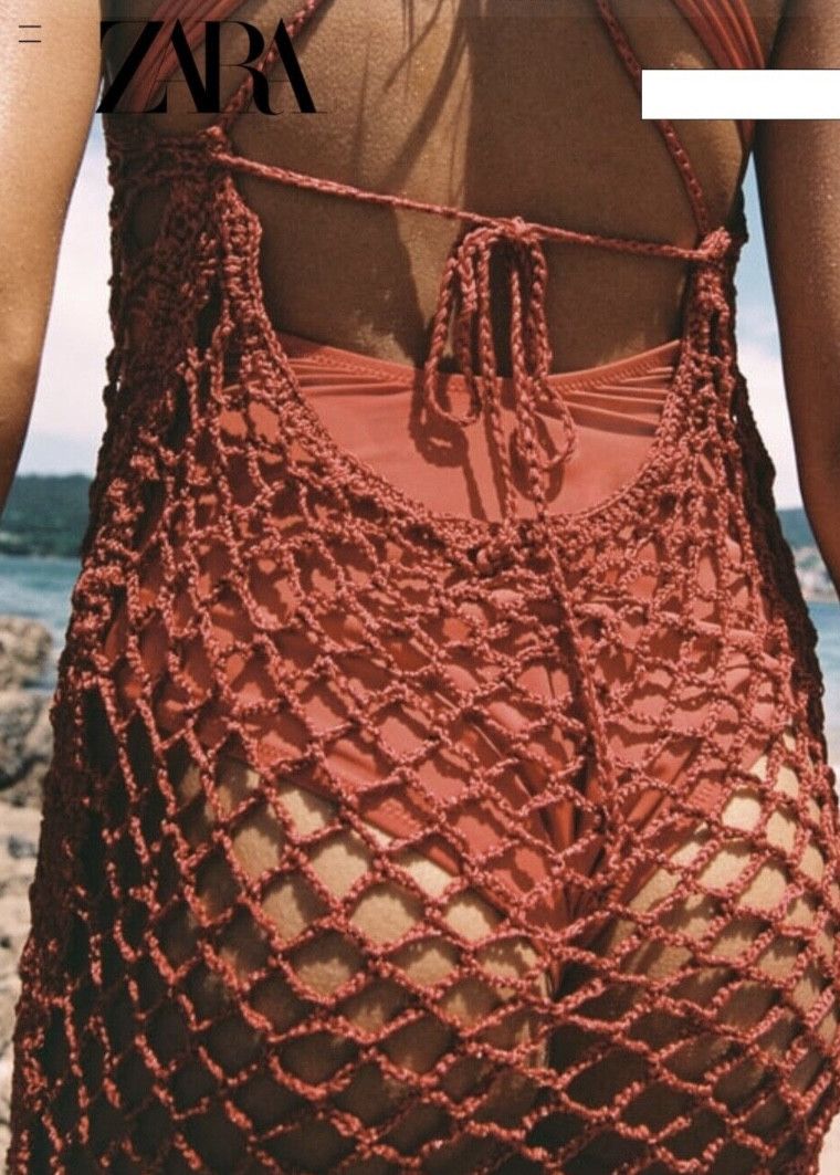 Zara ZARA CROCHET DRESS BRICK BNWT S-M Size S / US 4 / IT 40 - 4 Thumbnail